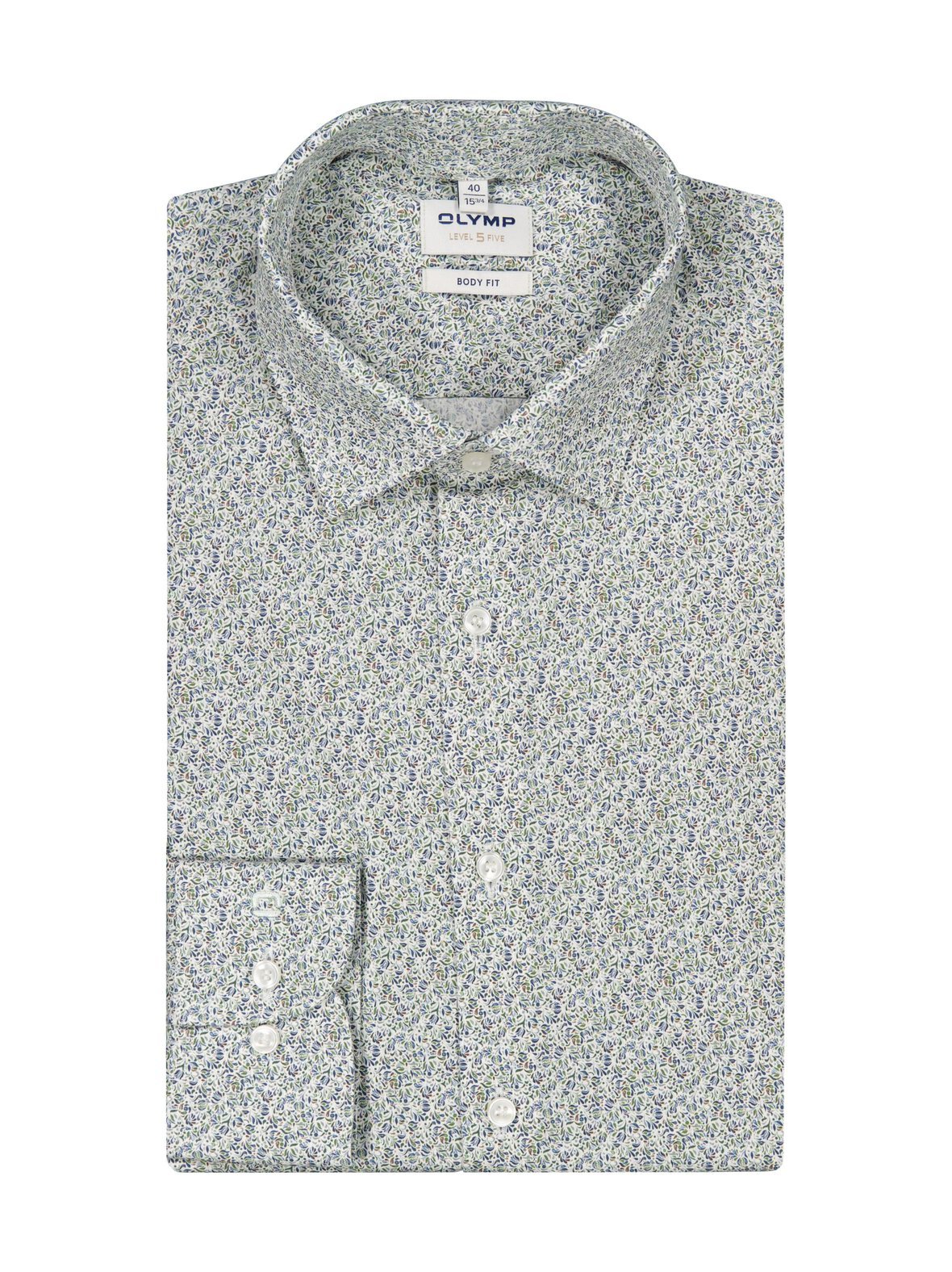 Body fit extra long sleeve small flower -kauluspaita, erikoispitkät hihat