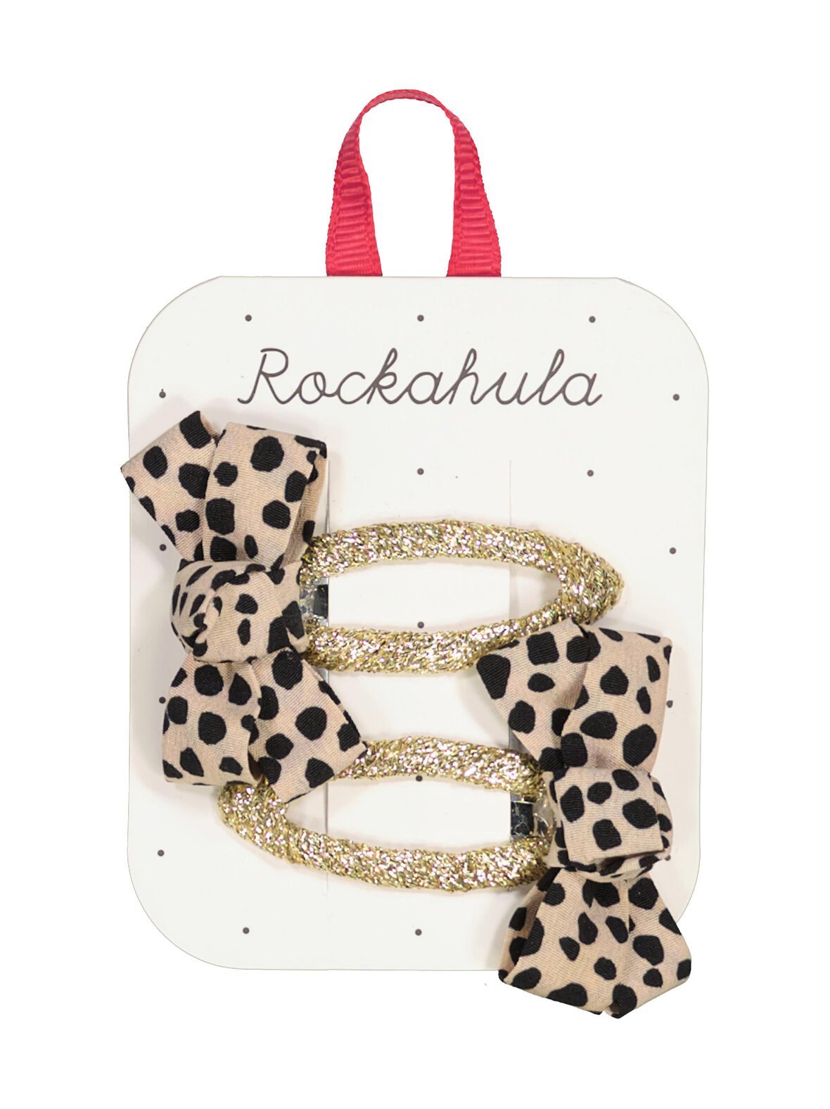Leopard love twisty bow -hiusklipsit 2 kpl