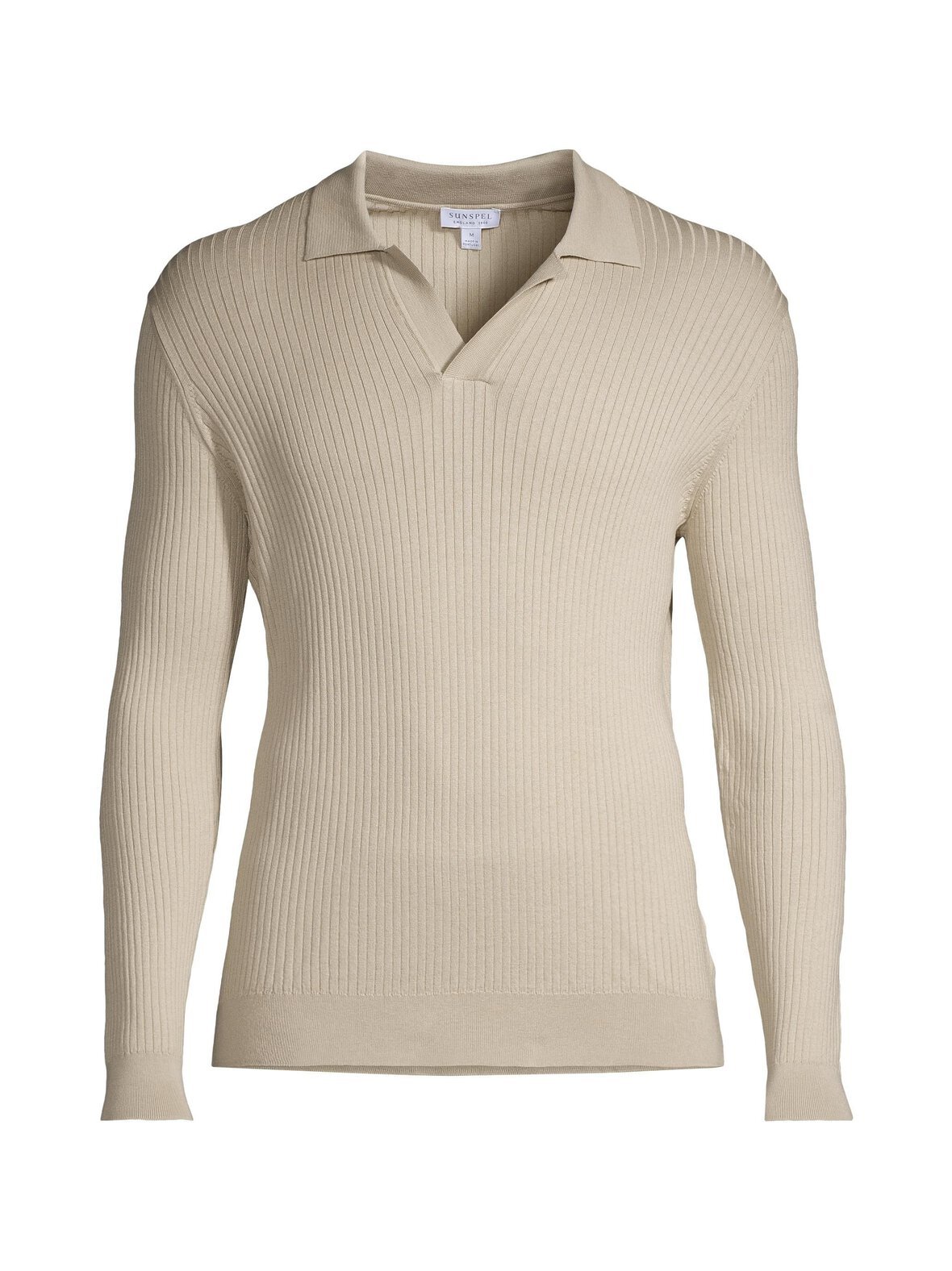 Cotton silk rib polo -neule