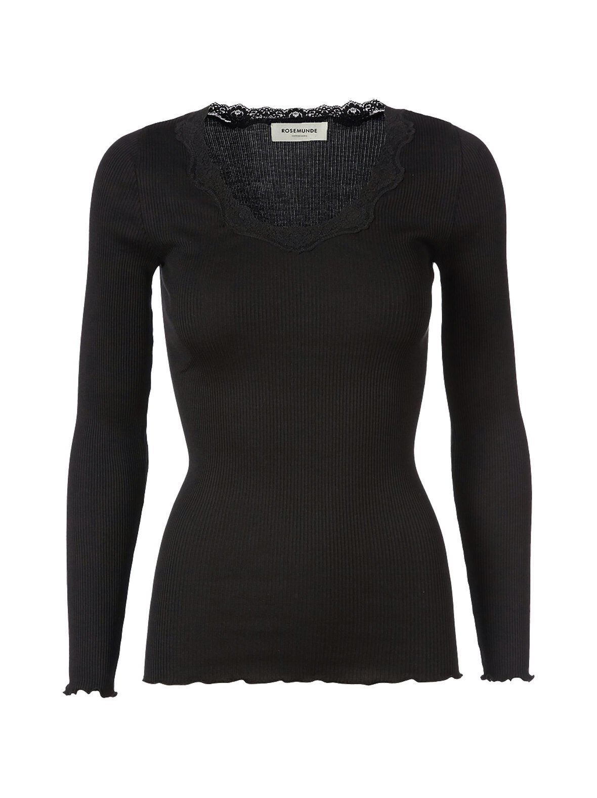 Lace round neck -silkkisekoitepaita