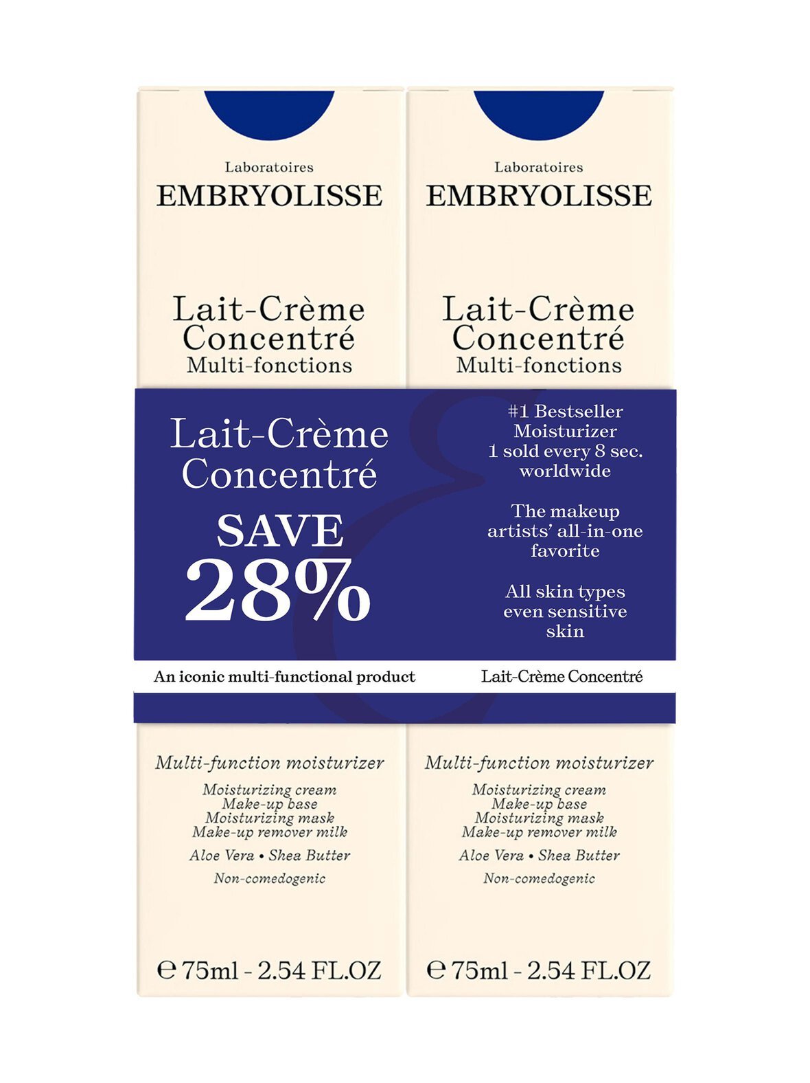 Lait-crème concentré duo pack -kasvovoide, 2x75 ml