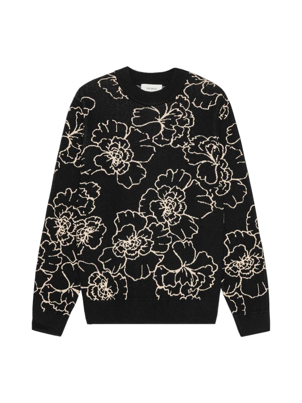 Gaston poppy jacquard flower -puuvillaneule