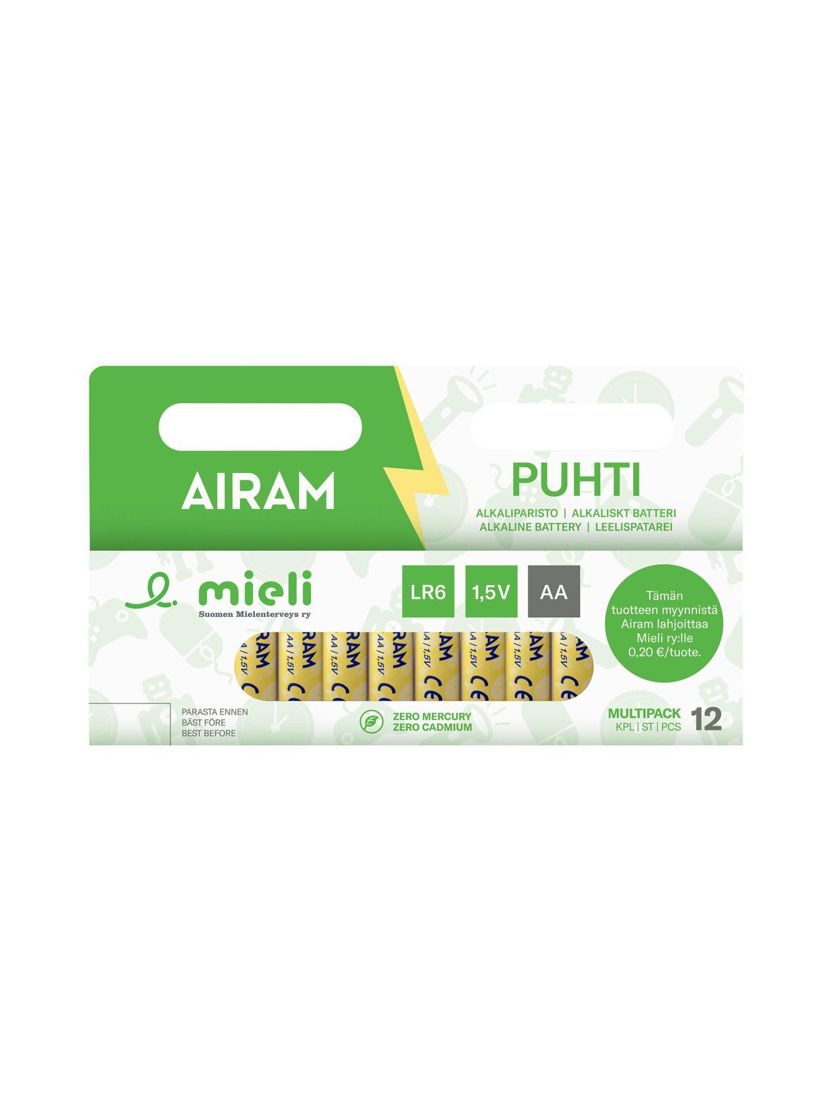 Mielinauha puhti lr6 aa -paristot 12 kpl
