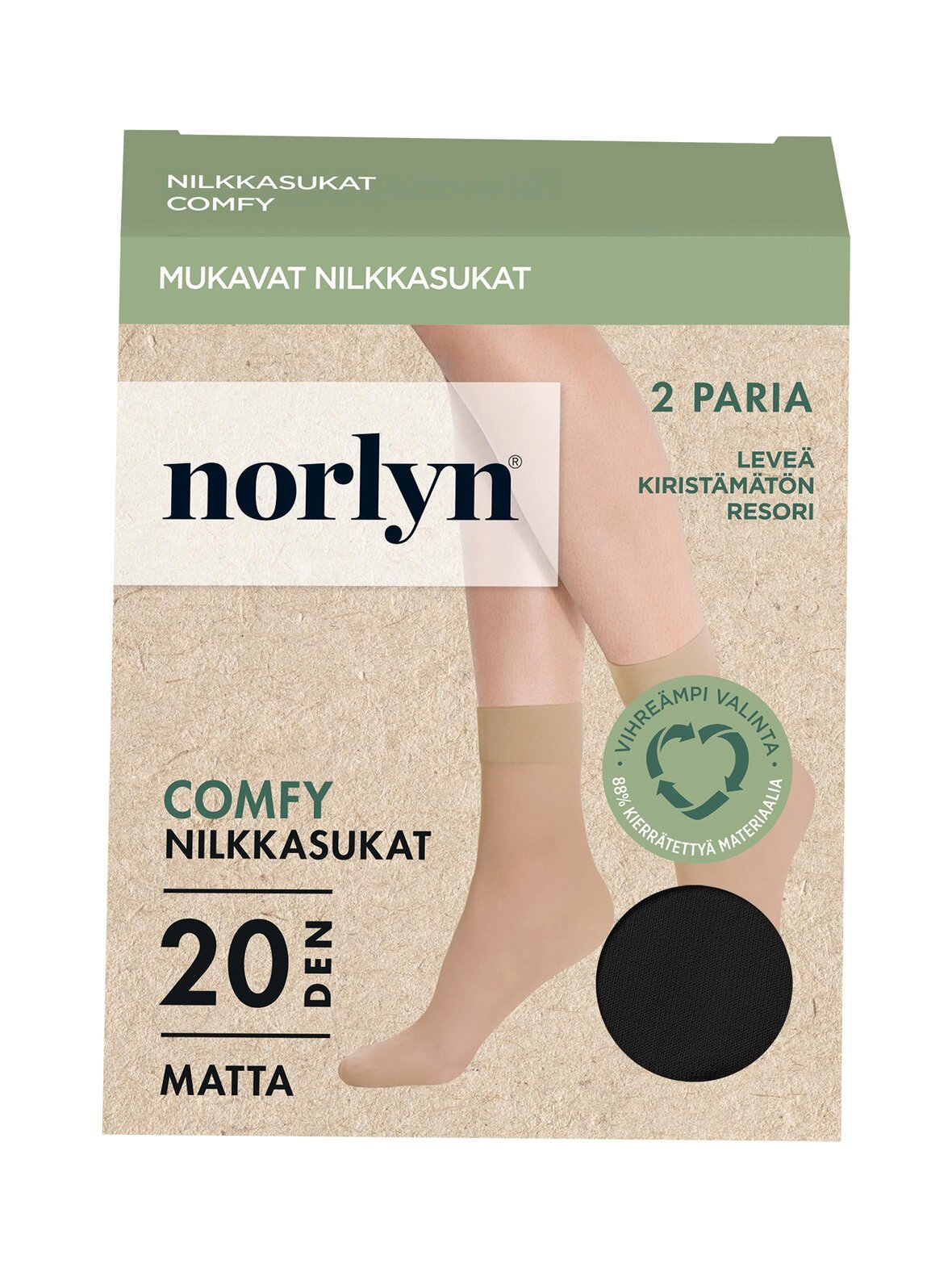 Comfy matt 20 den -nilkkasukat 2-pack