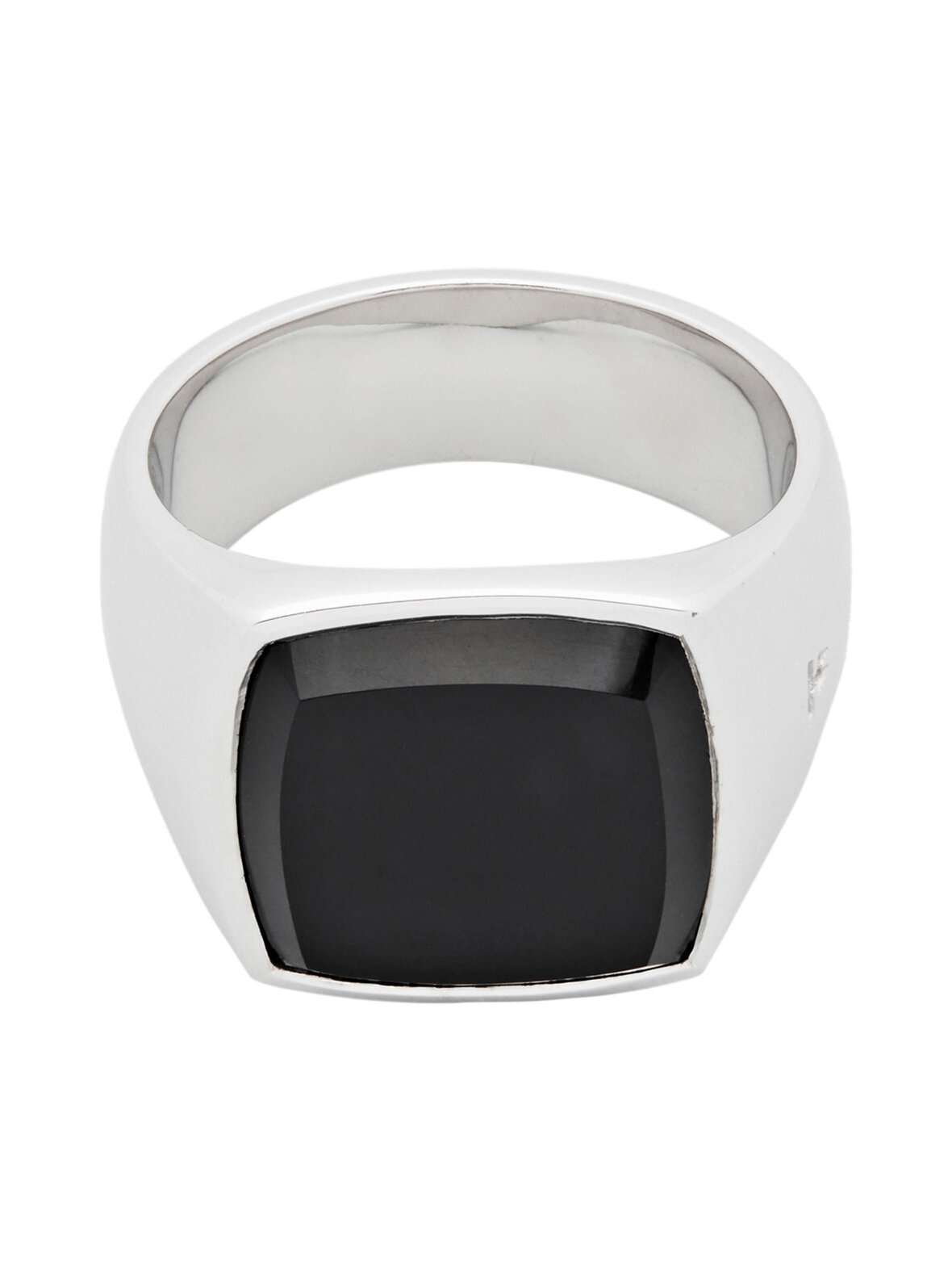Cushion polished black onyx m -sormus