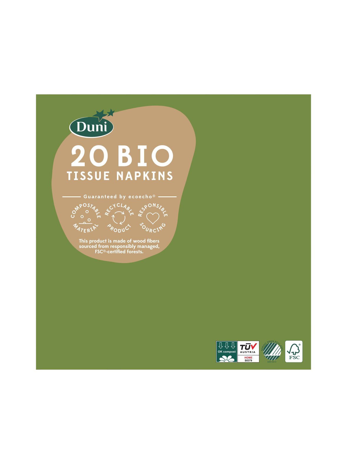 3-krs lautasliina, 24 x 24 cm