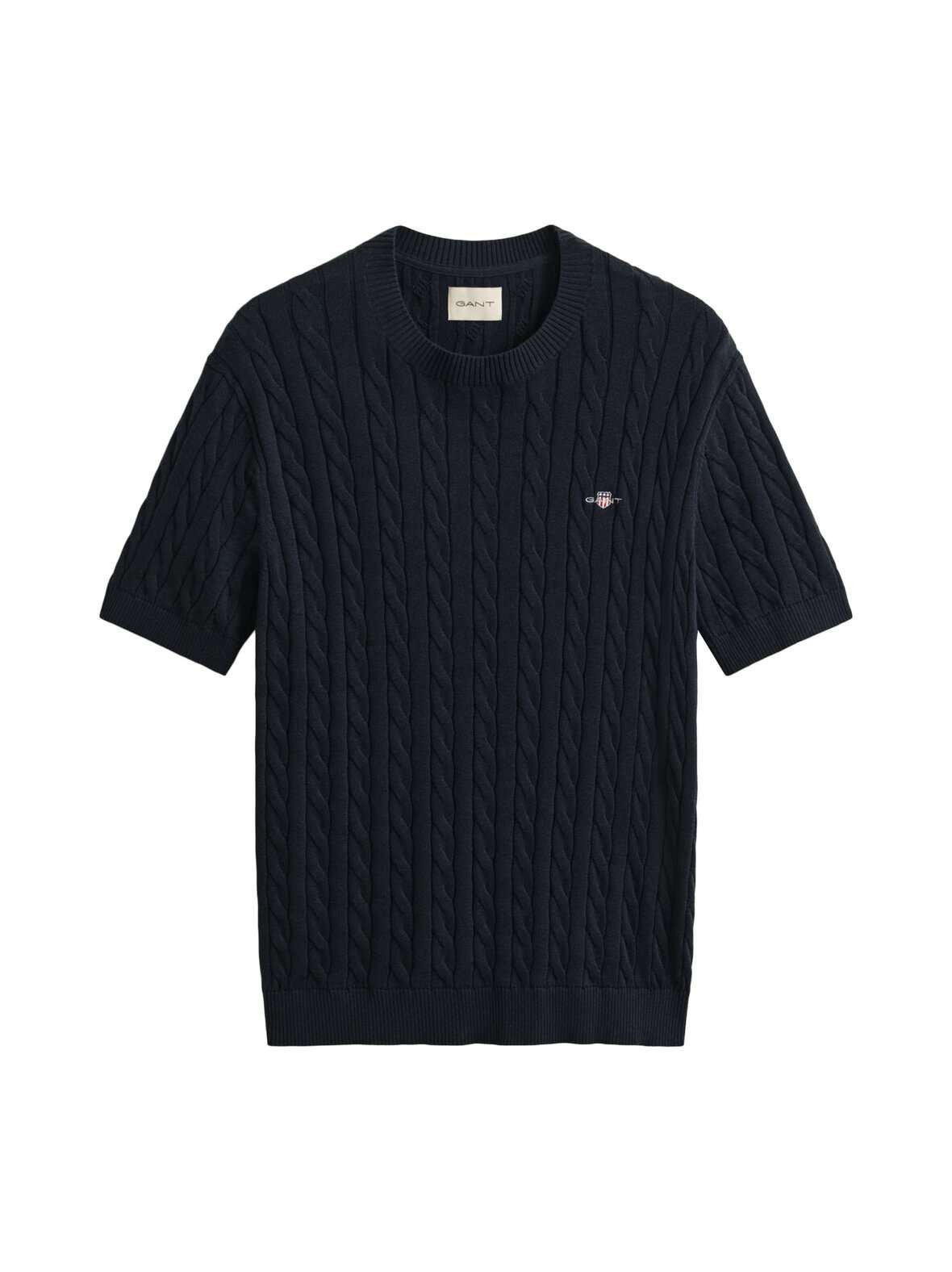Cotton c-neck -palmikkoneule