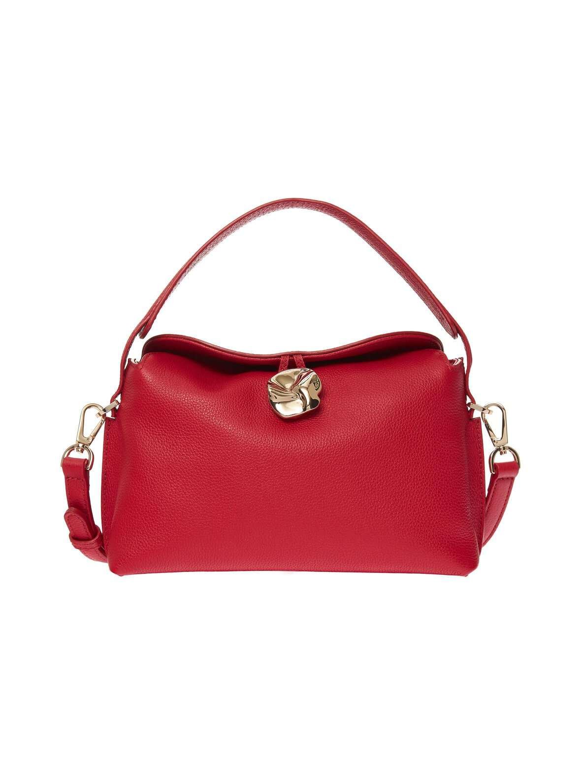 Hanna mini grained cherry -nahkalaukku