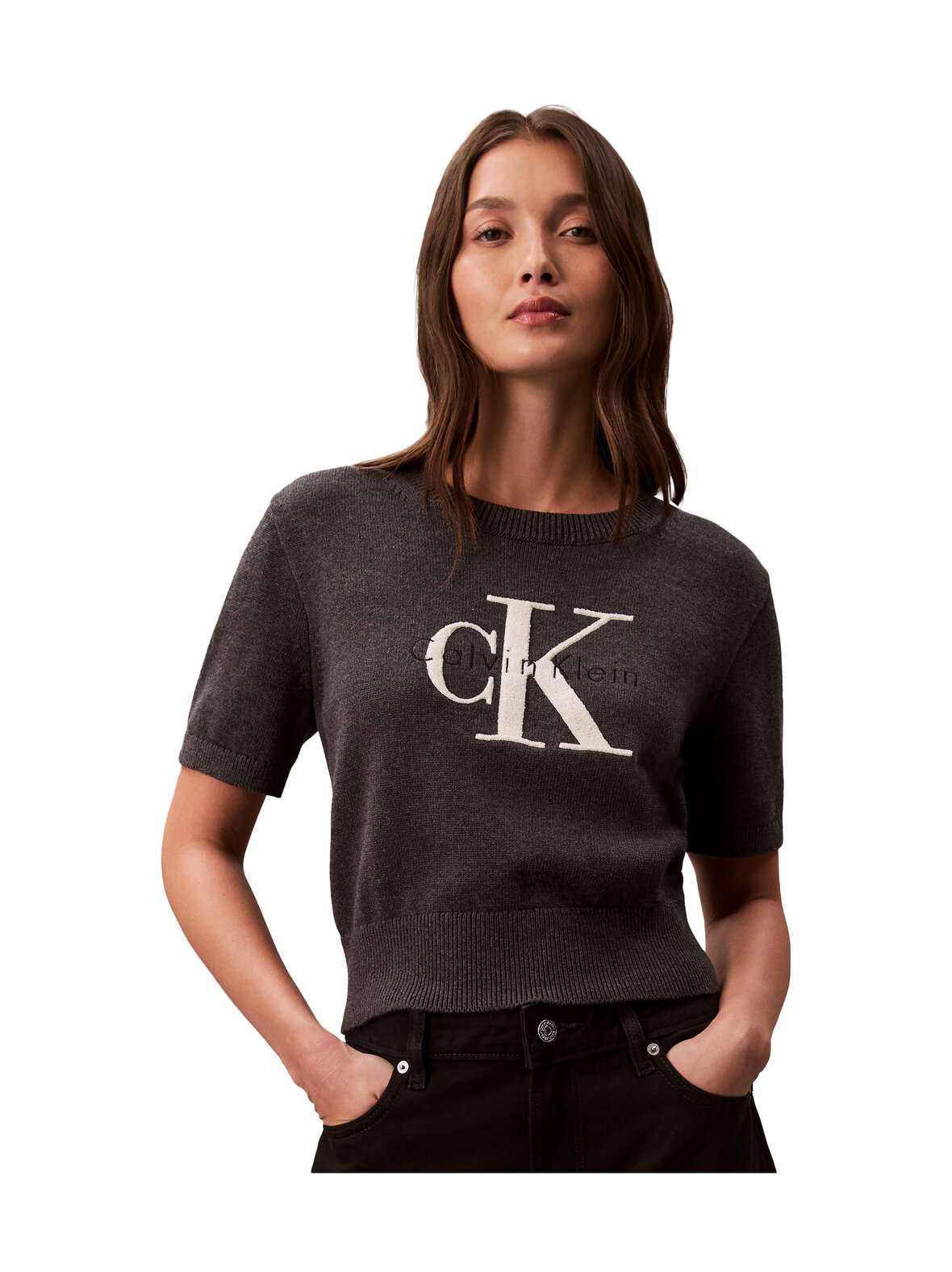 Chunky cotton graphic -neulepusero