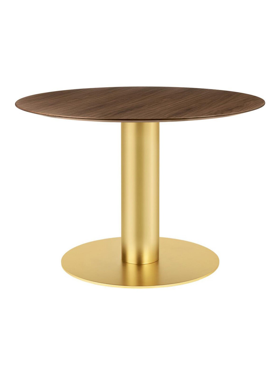 2.0-ruokapöytä pähkinä/messinki ⌀ 110 cm