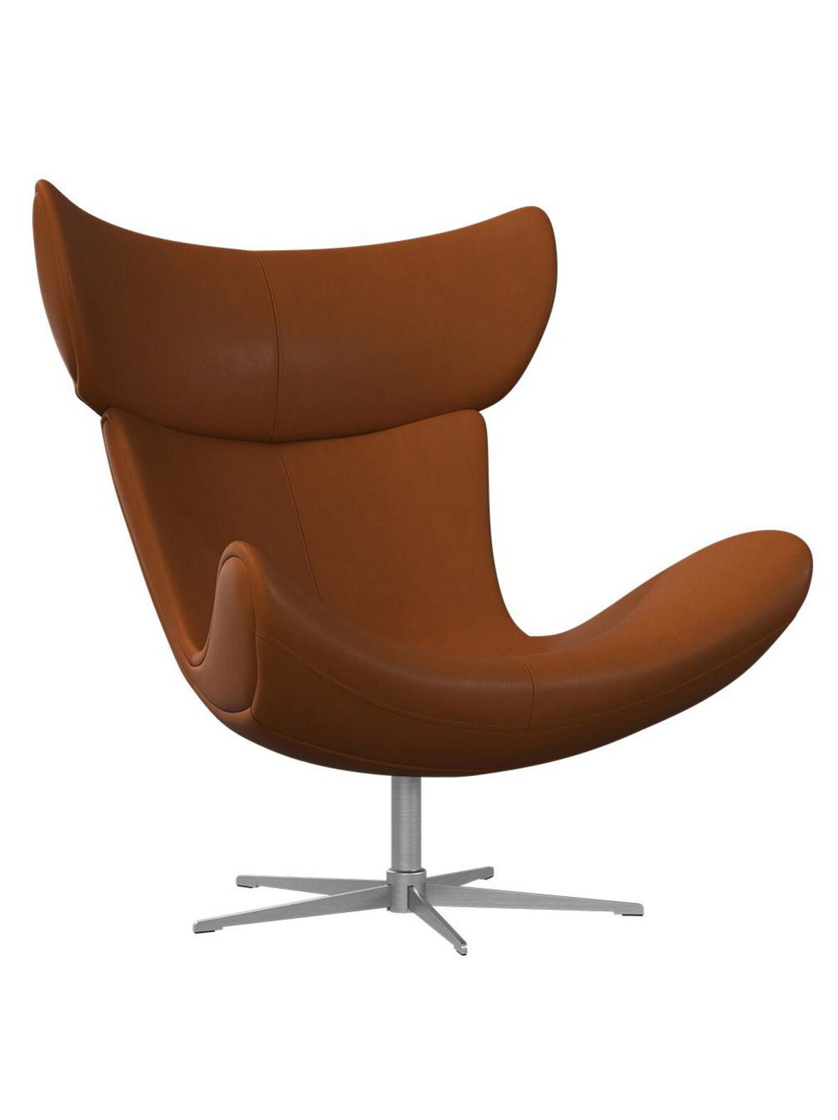 Imola-nojatuoli pyörivä jalusta nordic vintage -nahka 5150 caramel / teräs