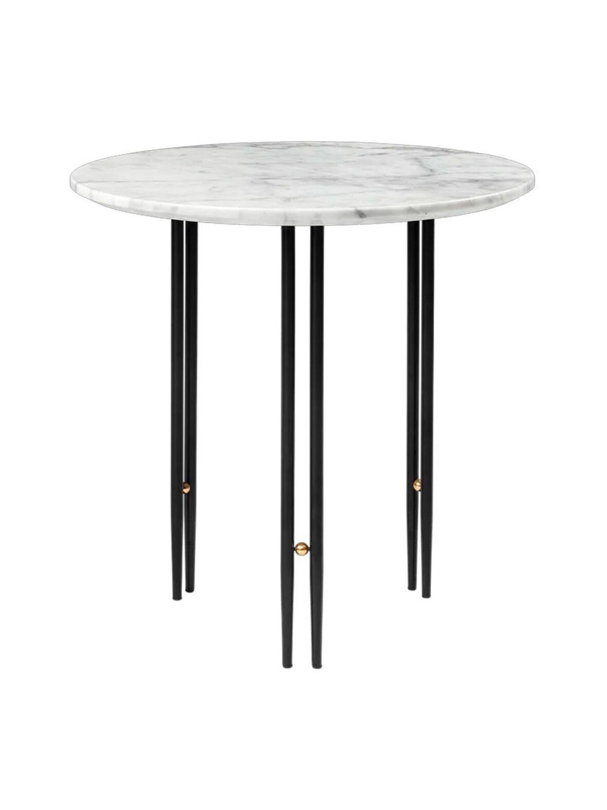 Ioi -sivupöytä valkoinen marmori / musta ⌀ 50 cm