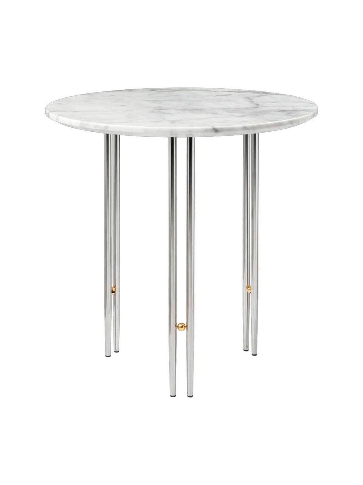 Ioi -sivupöytä valkoinen marmori / kromi ⌀ 50 cm