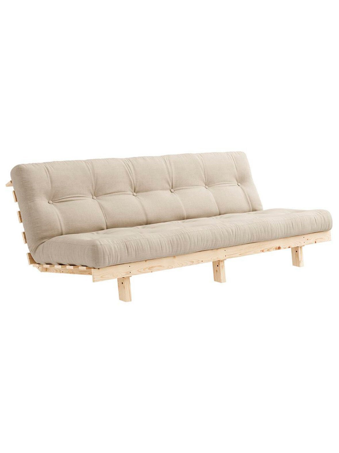 Lean-futonsohva beige / mänty l 200 cm