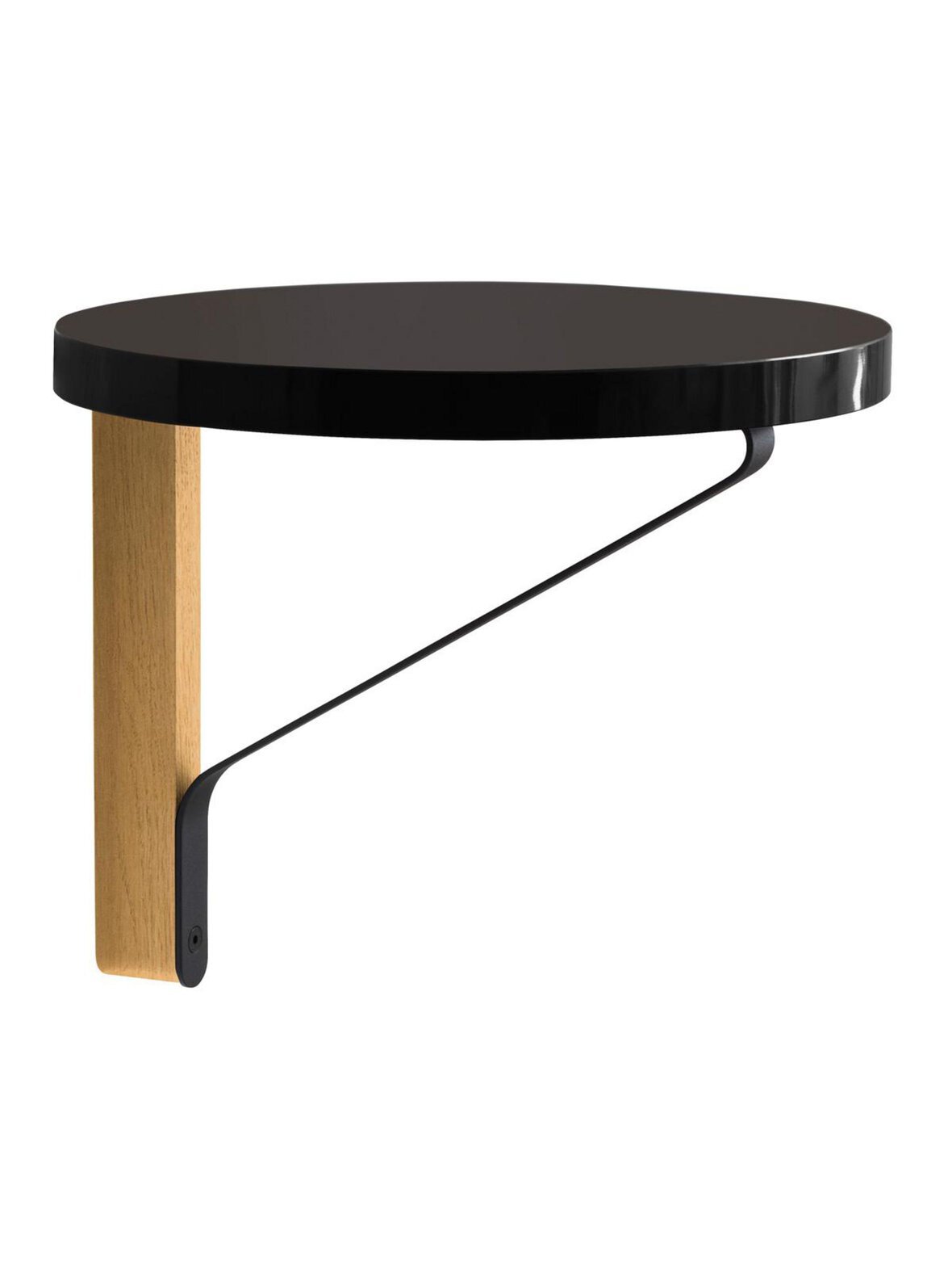 Kaari-seinähylly musta/tammi