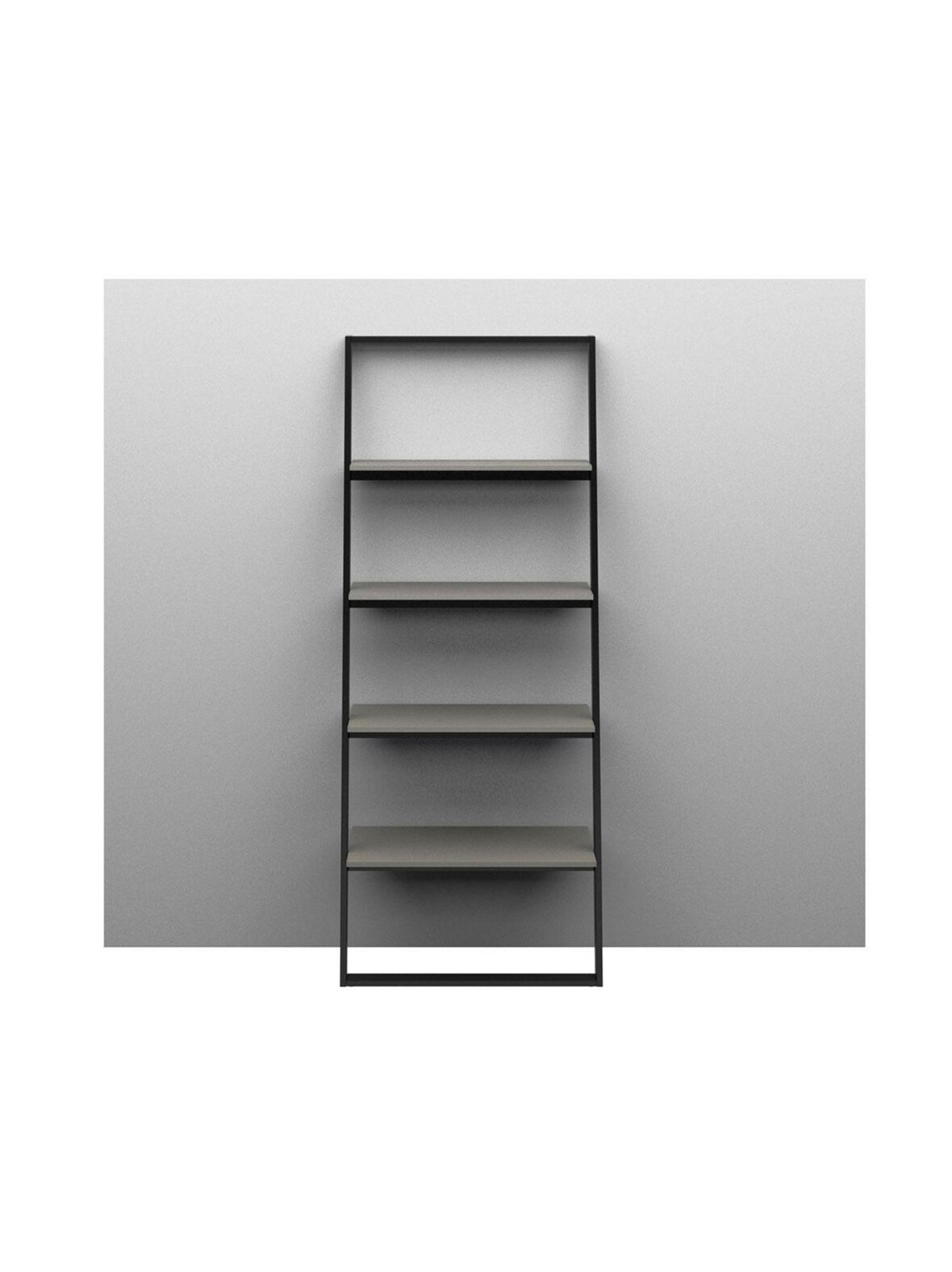 Bordeaux-seinähylly vaaleanharmaa/mattamusta k 161 cm