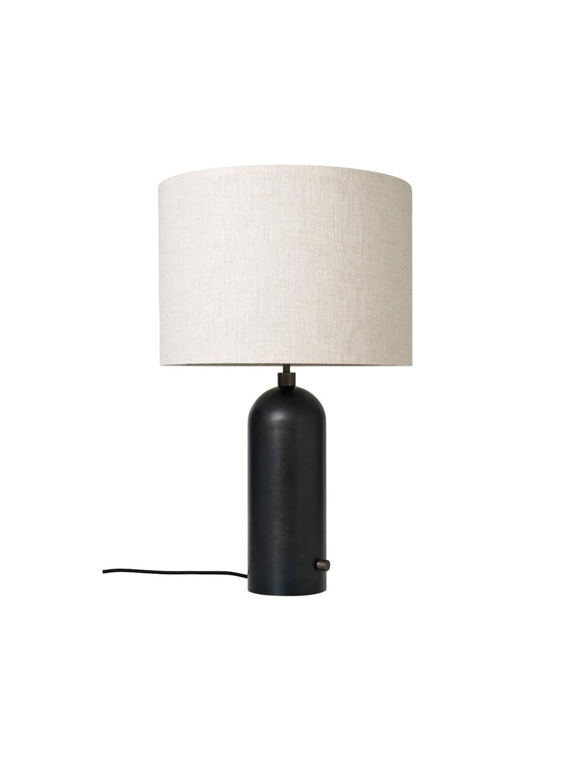 Gravity-pöytävalaisin musta teräs / kanvasvarjostin iso