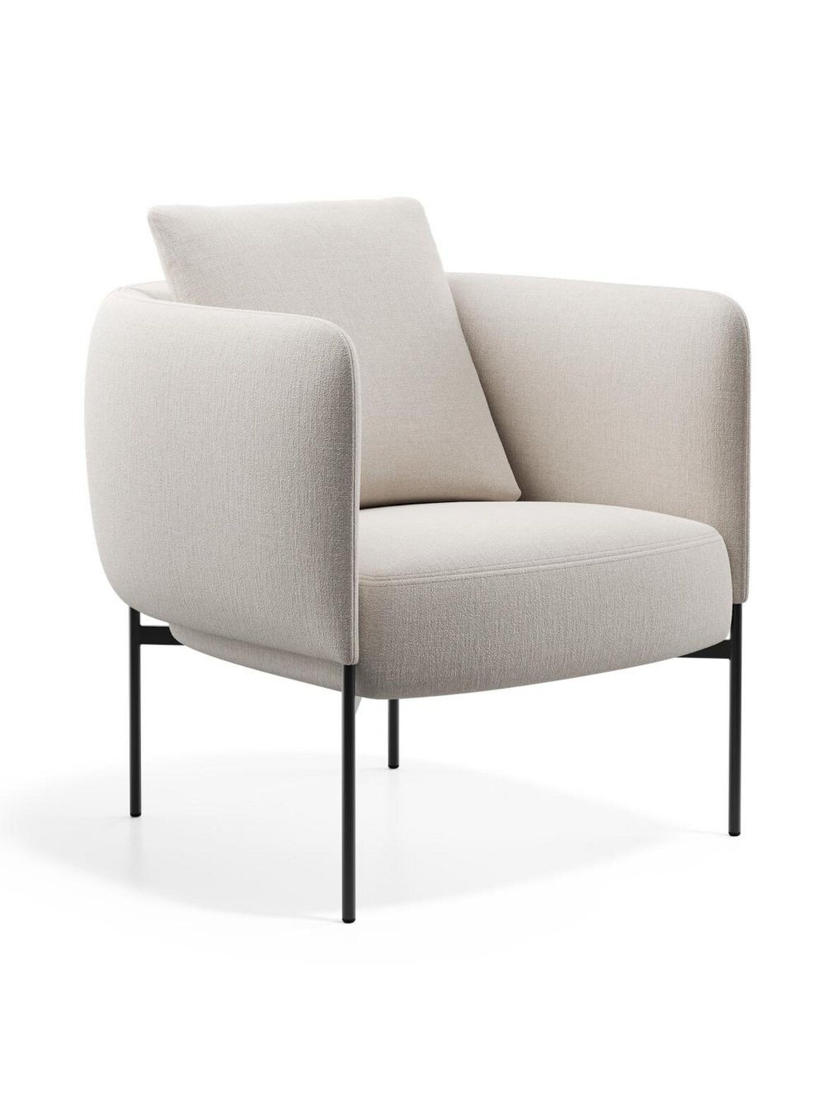 Bonnet club -nojatuoli malawi-kangas 21 kermanvalkoinen / musta