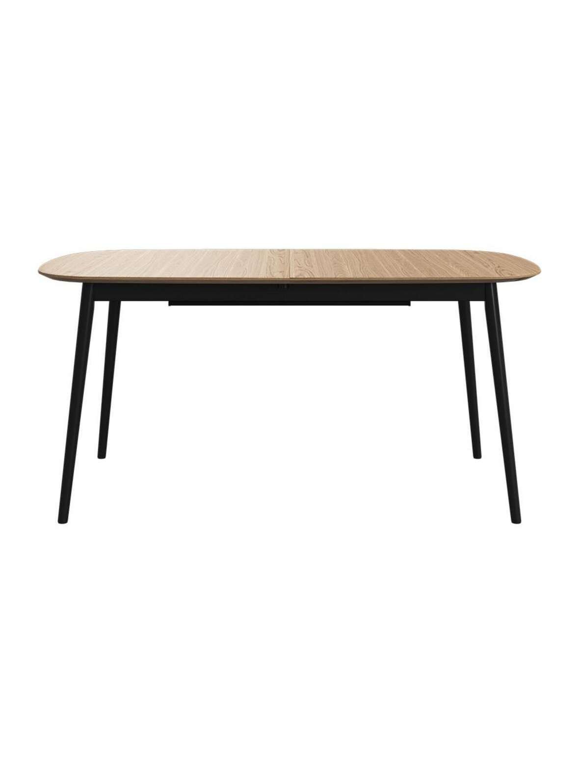 Kingston -jatkettava ruokapöytä tammi/musta 99 x 160/230 cm