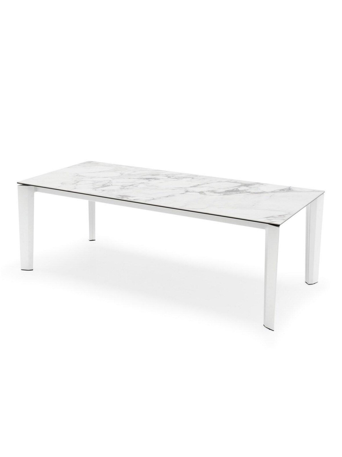 Delta -jatkettava ruokapöytä marmorikuvioitu/valkoinen 100 x 220/280 cm