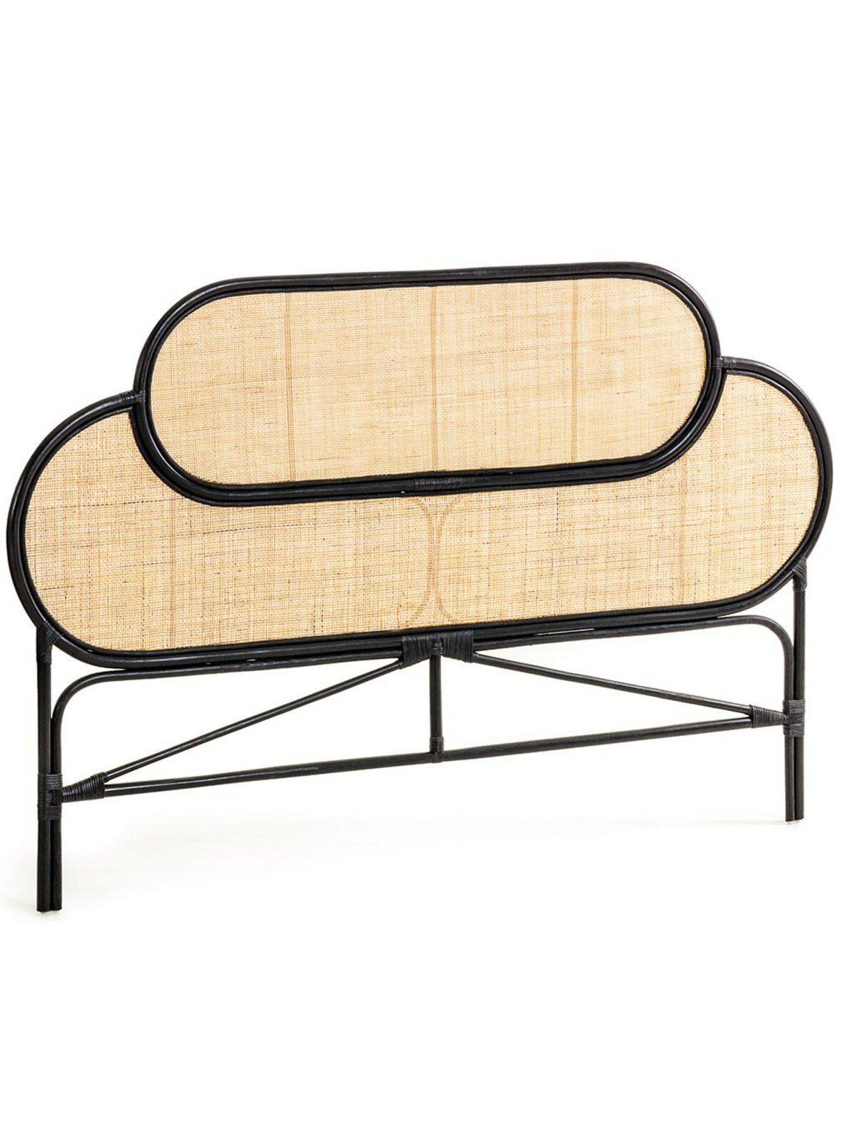 Lalita-sängynpääty rottinki/musta 170 x 120 cm