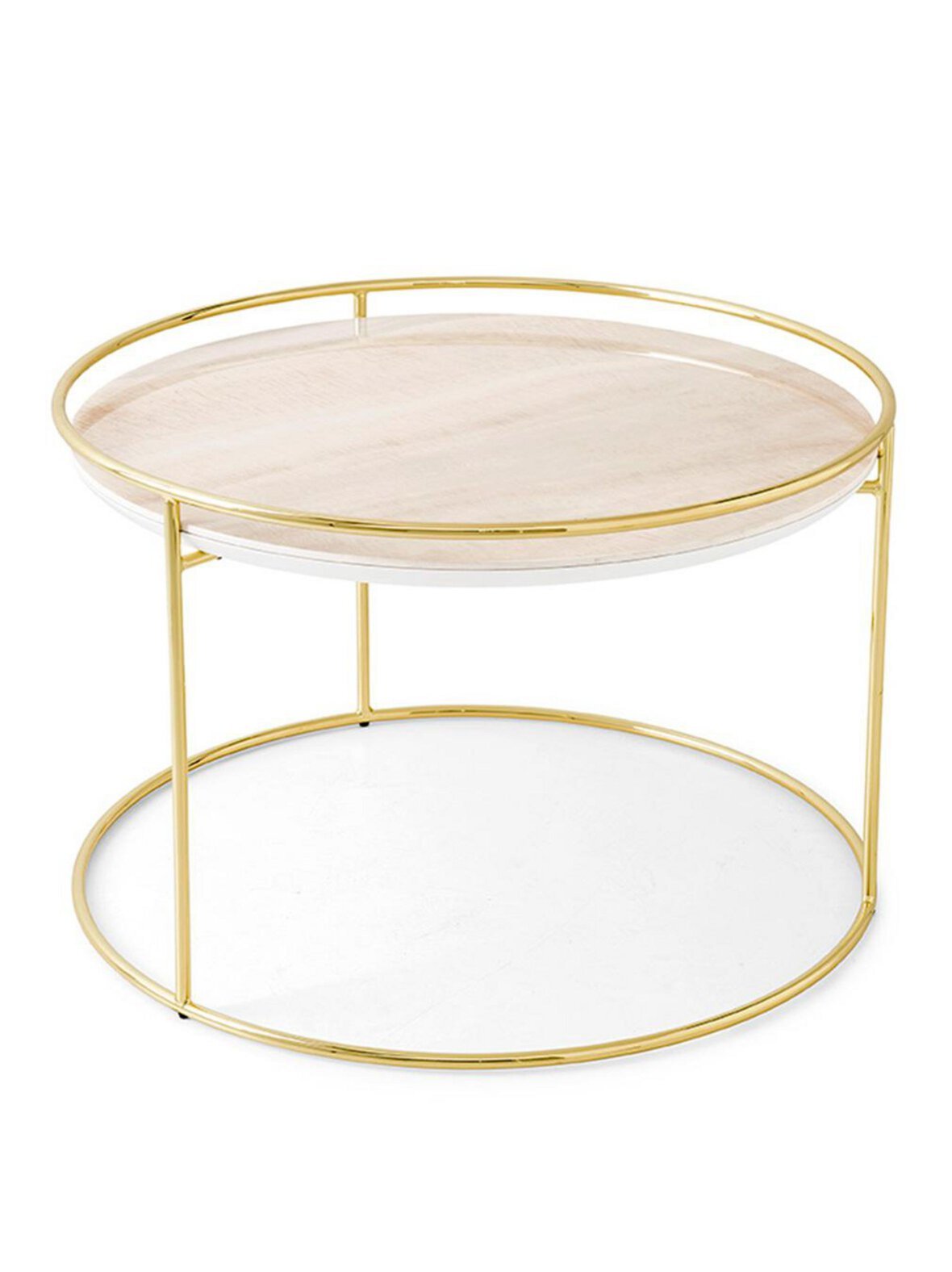 Atollo-sohvapöytä messinki/kullanvärinen marmori ⌀ 62,5 cm