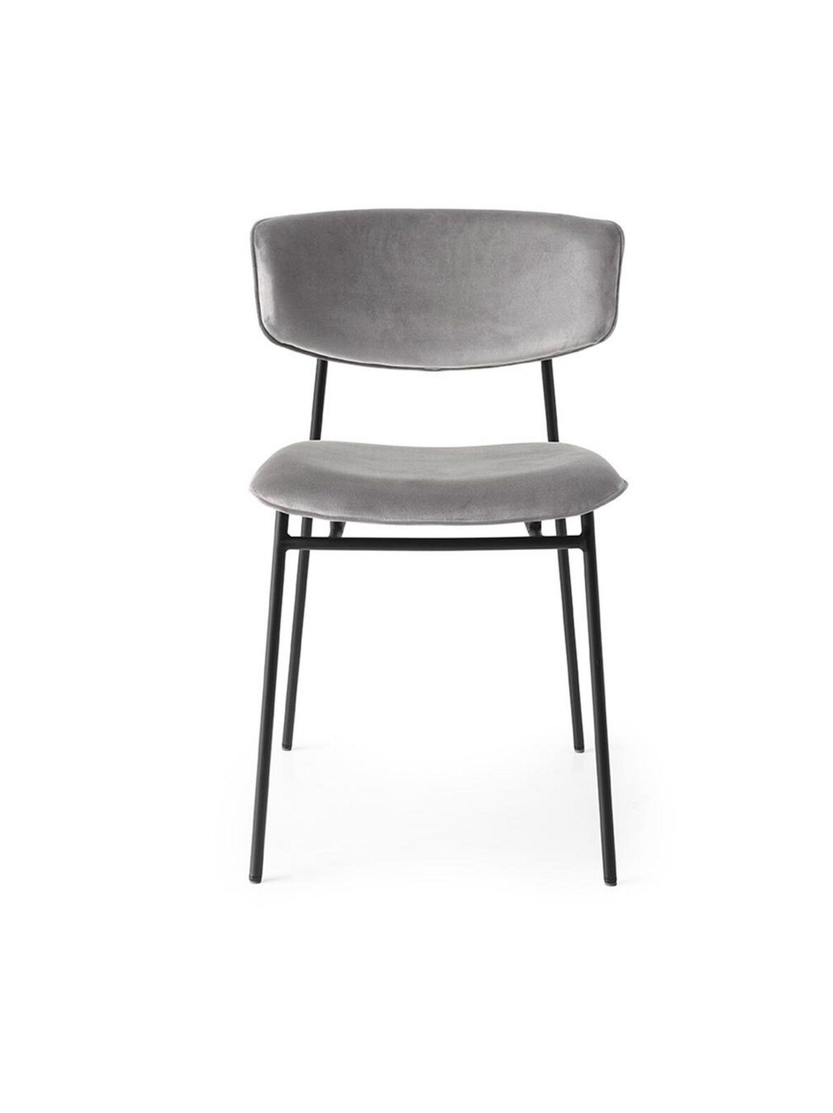 Fifties-tuoli harmaa sametti/mattamusta