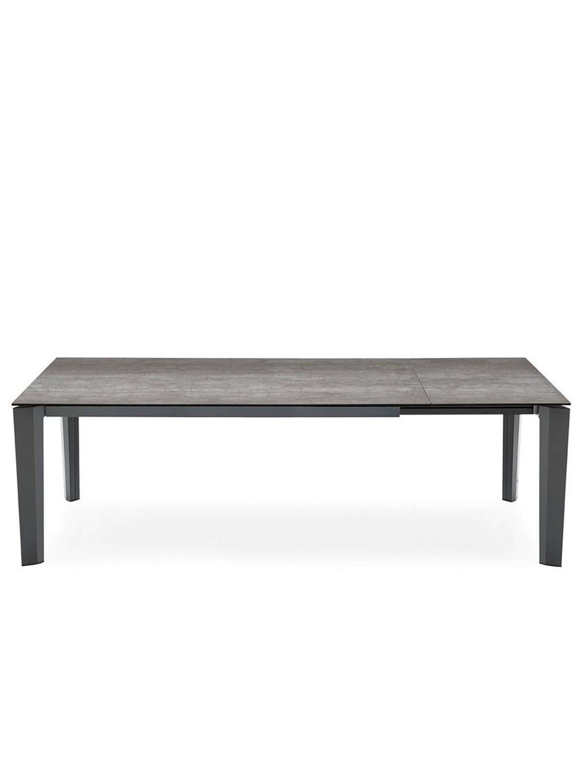 Delta -jatkettava ruokapöytä vaaleanharmaa keramiikka/mattaharmaa 100 x 180/240 cm