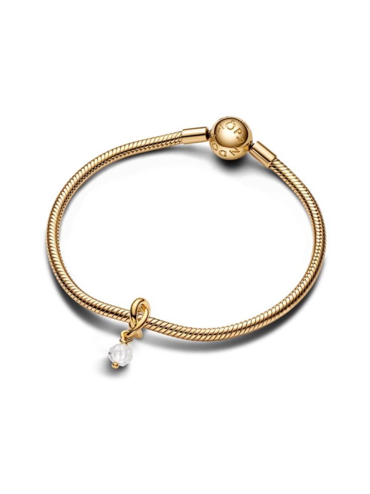 14k gold-plated dangle with clear cubic zirconia