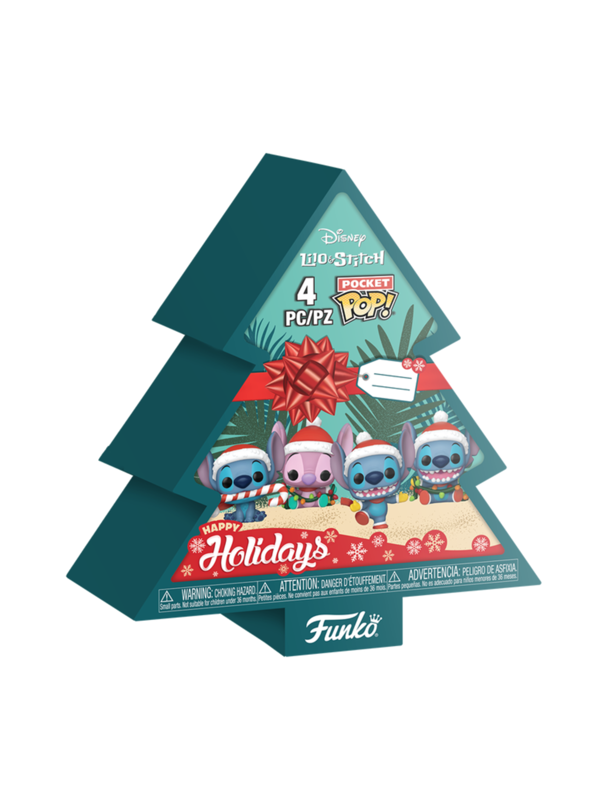 Funko pocket pop! vinyylihahmo: lilo & stitch - holiday 4-pack