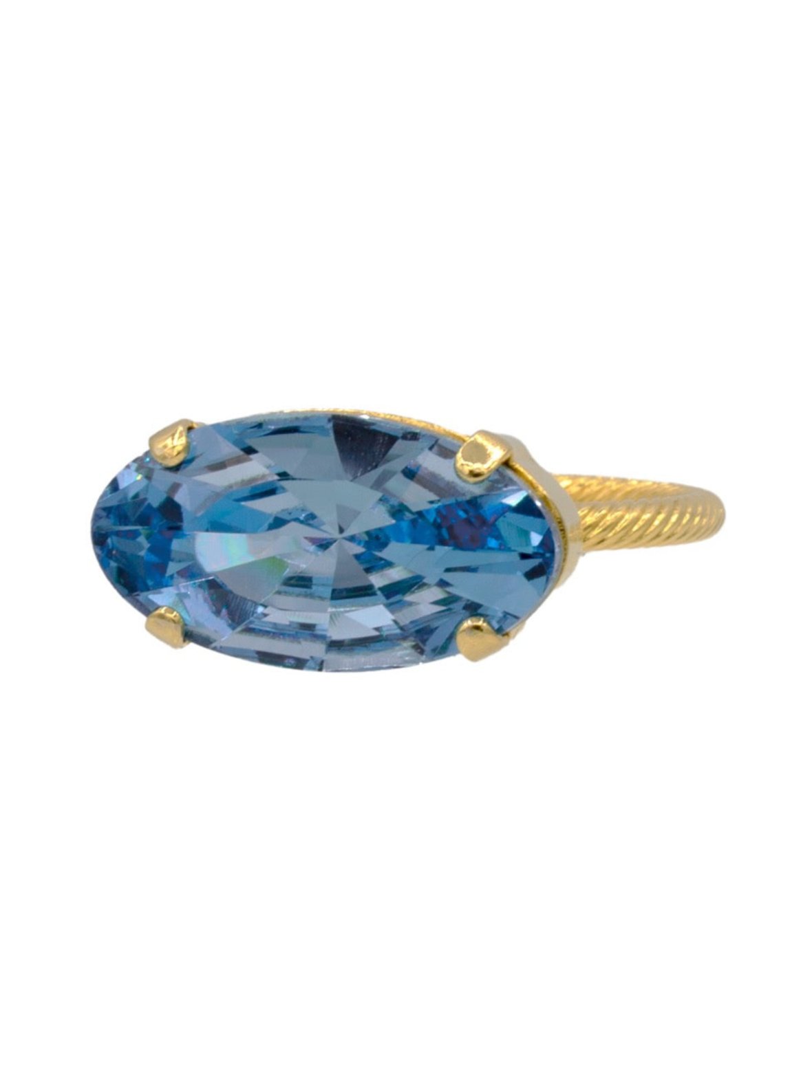 Classic oval sormus aquamarine