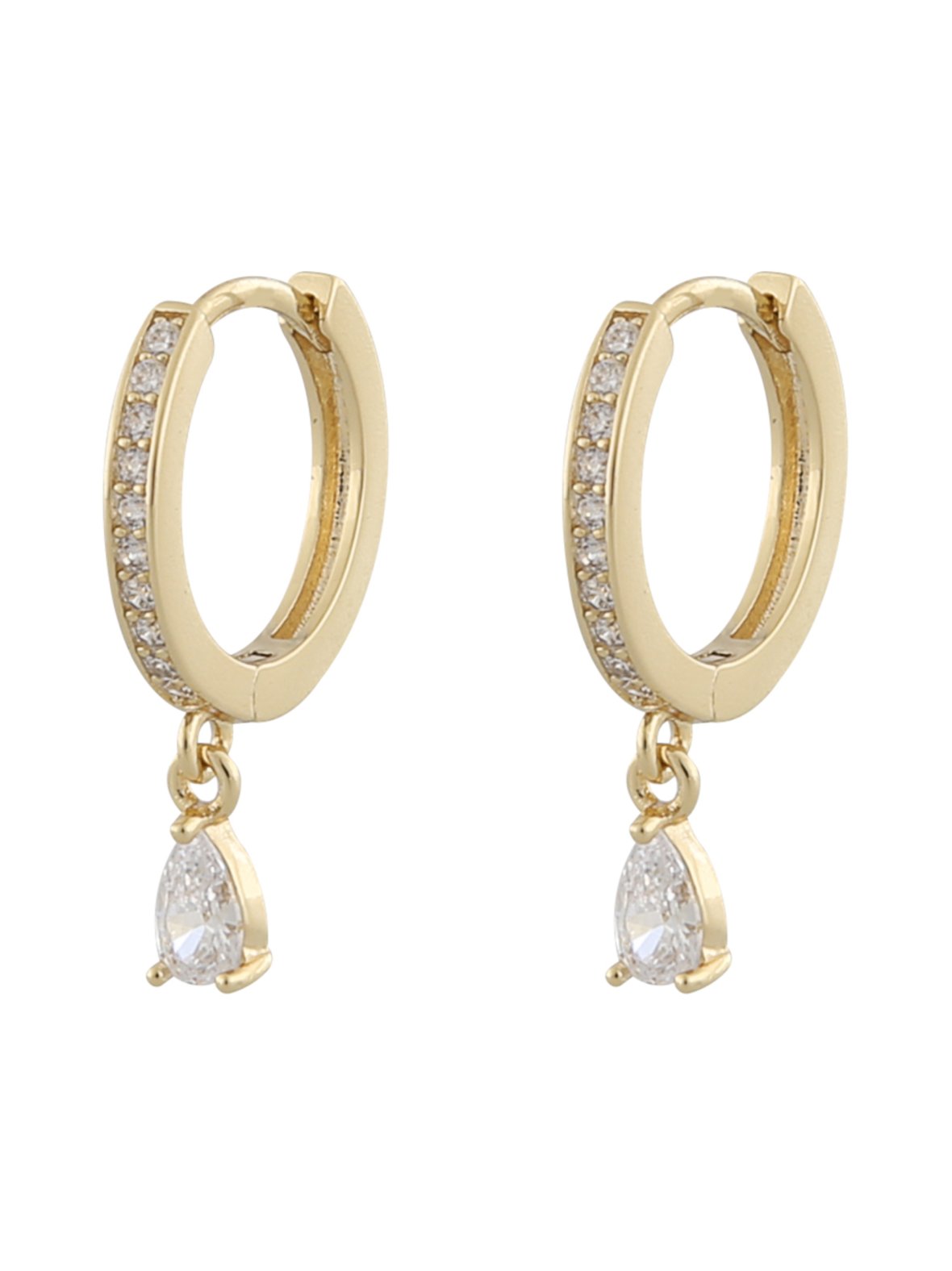 Camille drop ring ear g/clear - snö of sweden