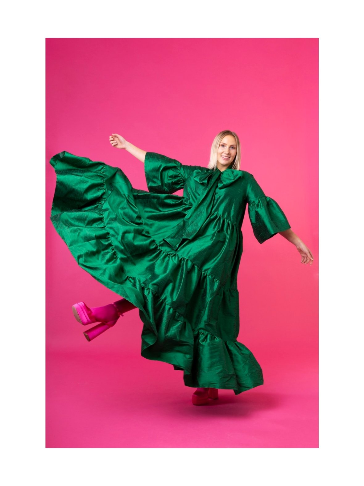 Lush- silkki iltapuku, vihreä