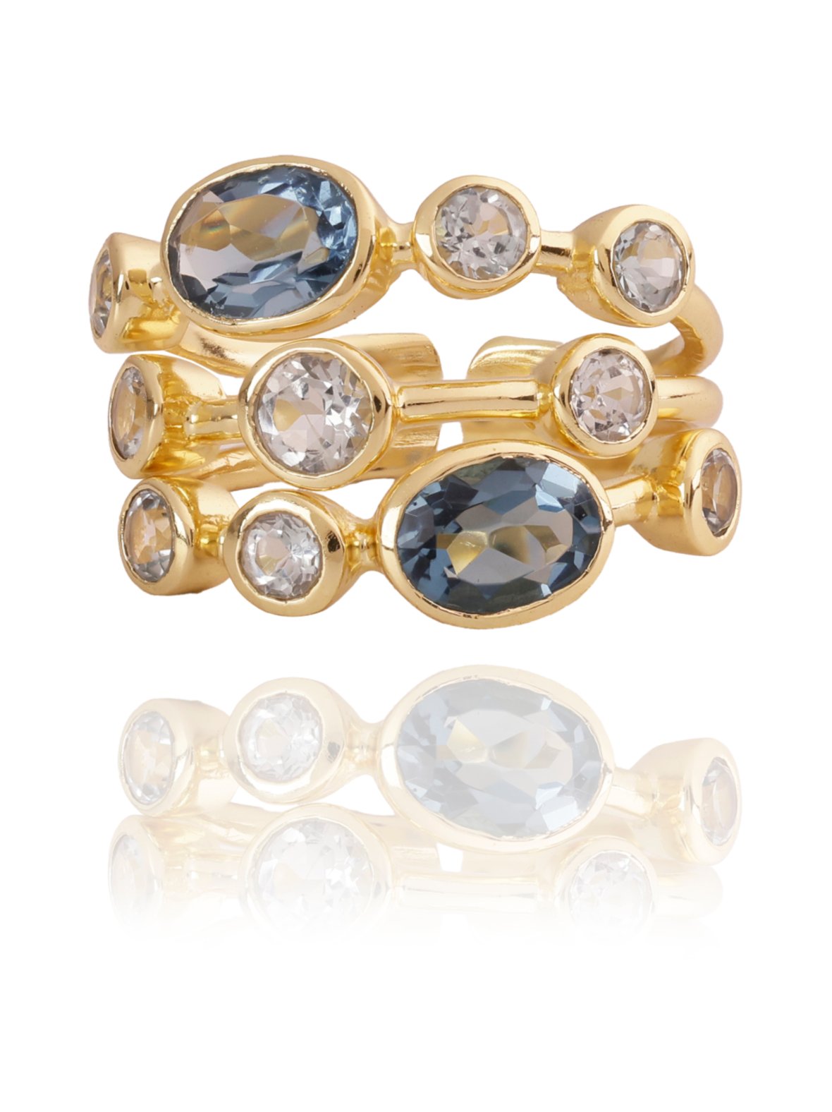 Celeste sormus puolijalokivillä