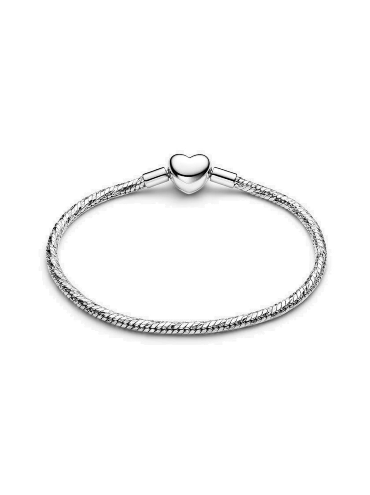 Heart clasp faceted snake chain bracelet - 594236c00