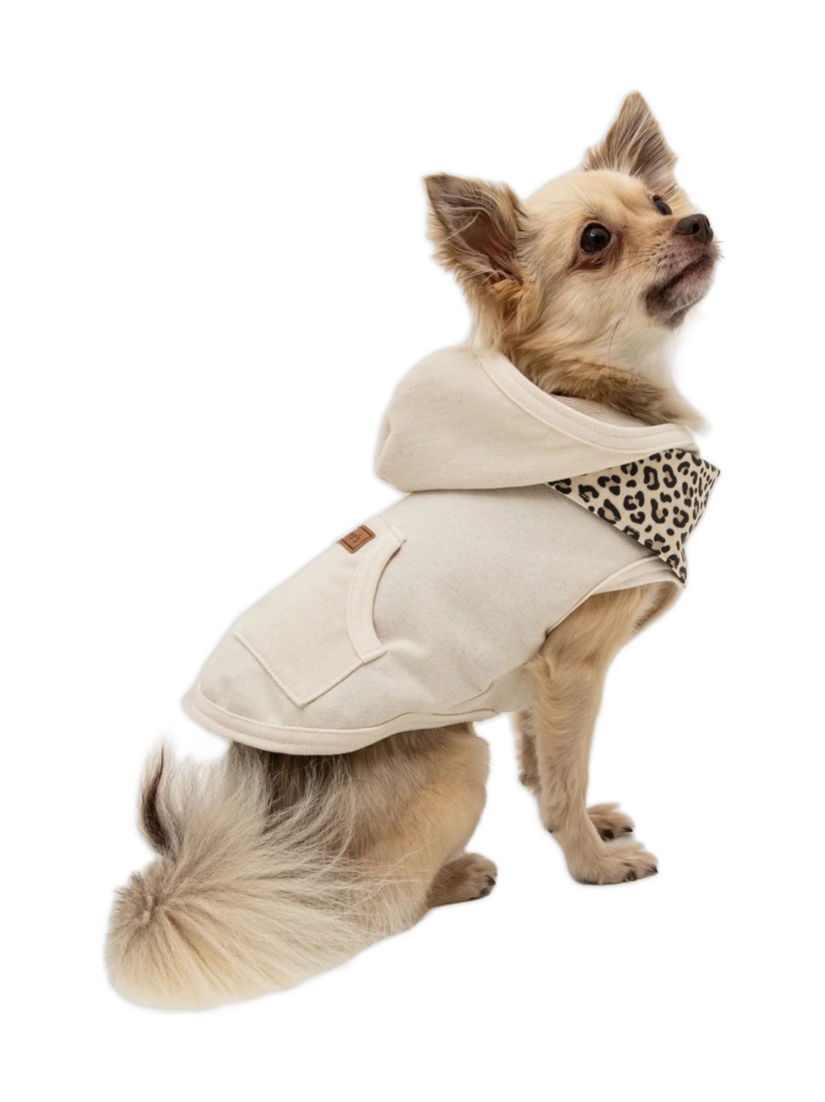 Koiran huppari, luonnonvalkoinen