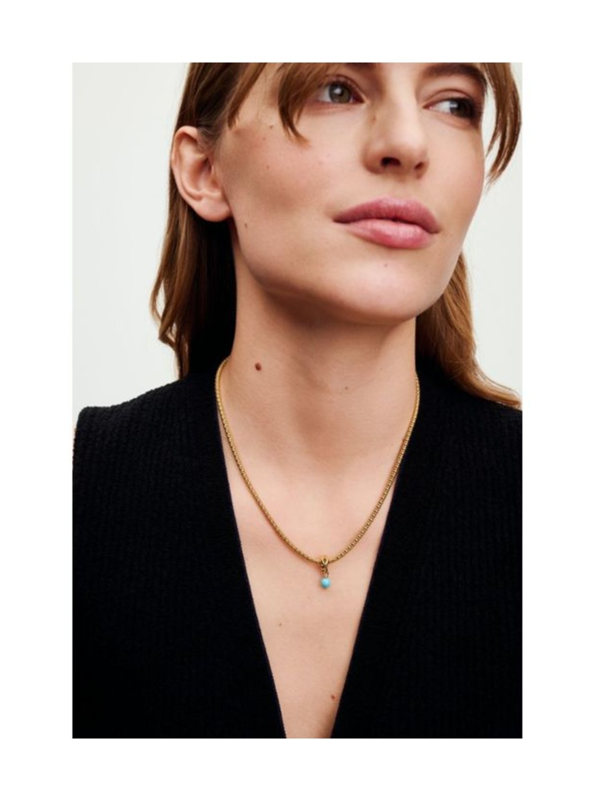 14k gold-plated dangle with capri blue crystal