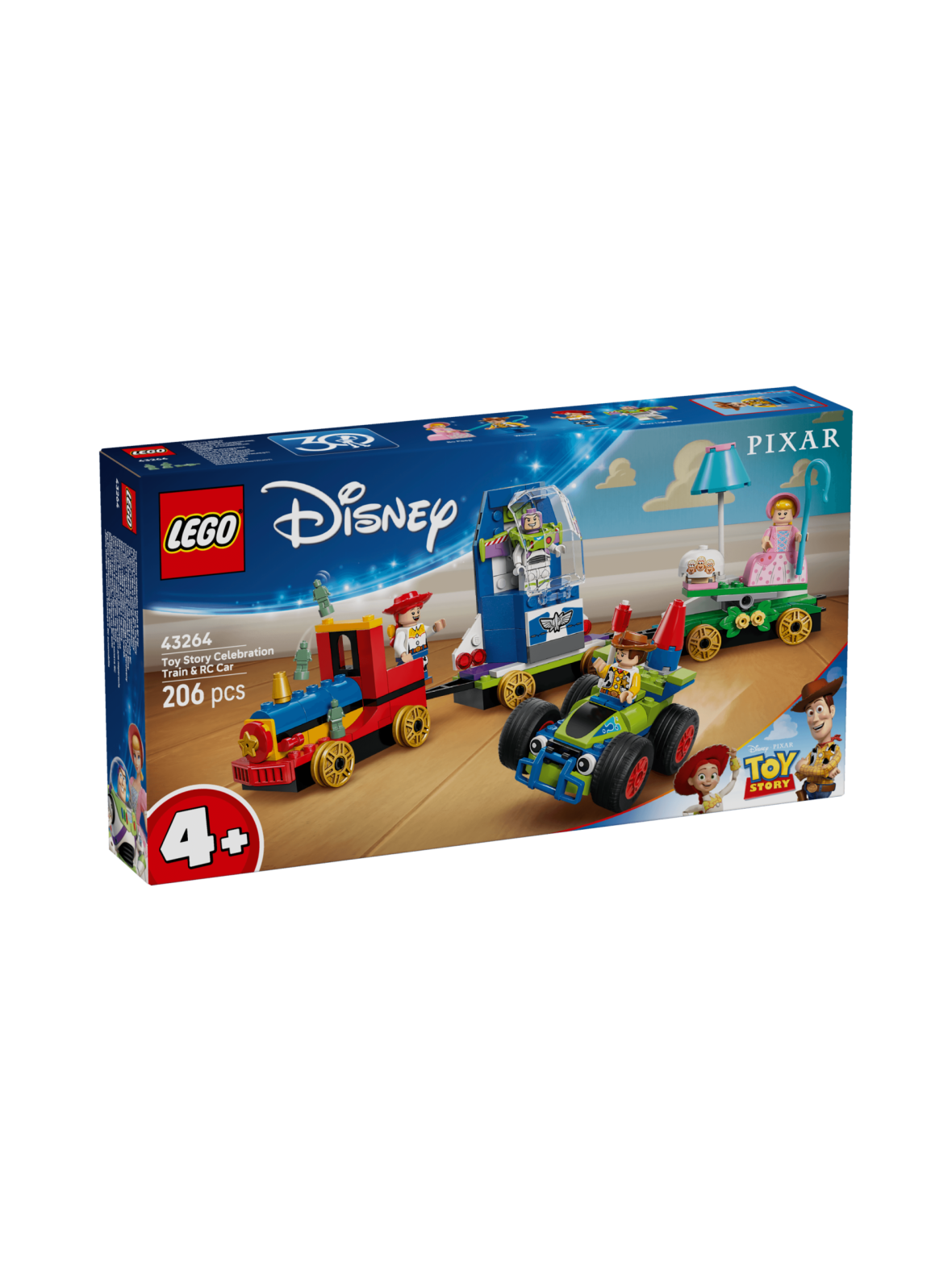 Lego disney pixar toy story -juhlavuoden juna ja radio-ohjattava auto 43264