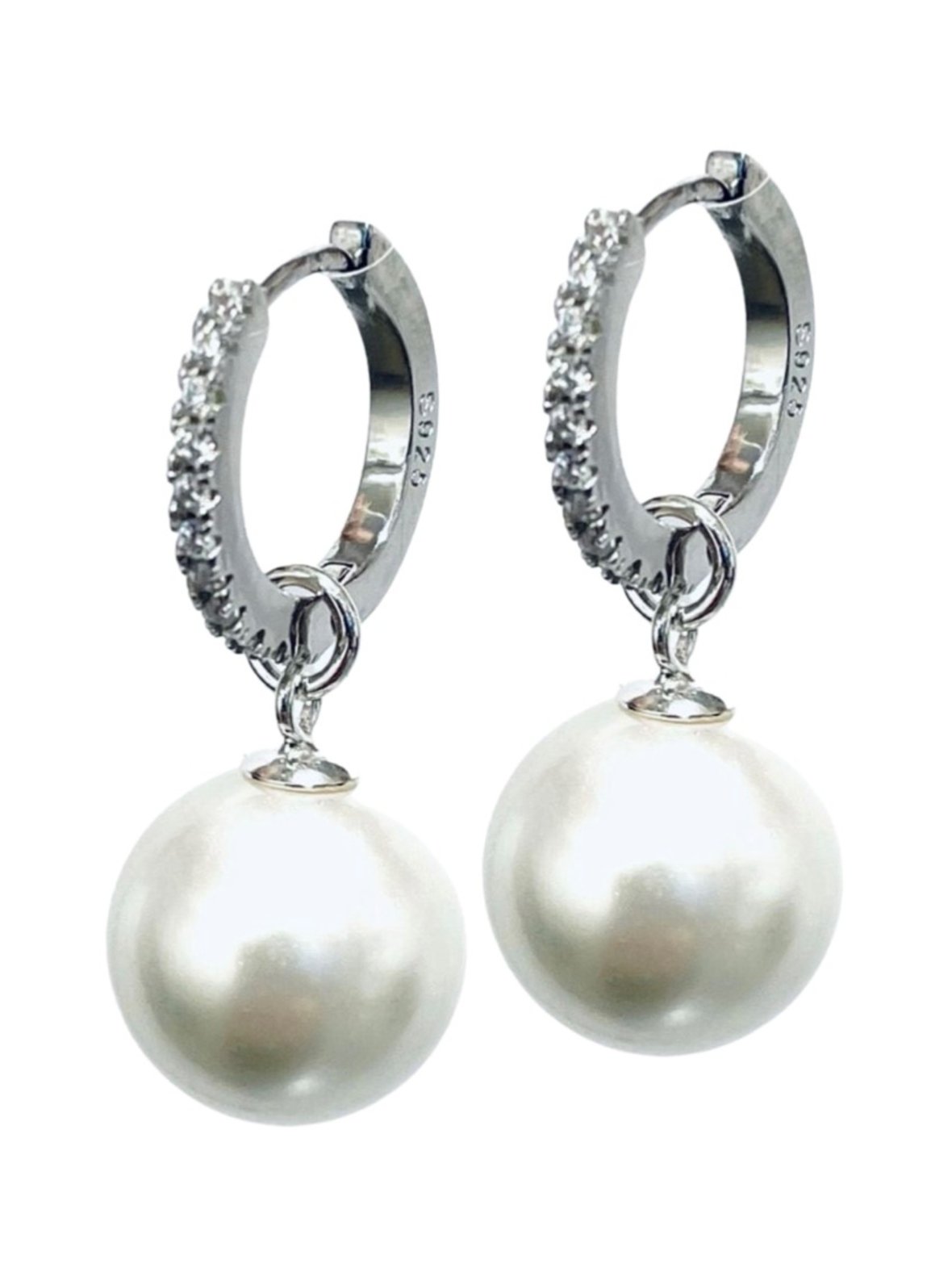 Helmi - ja zirconirengas korvakoru - 2 in one