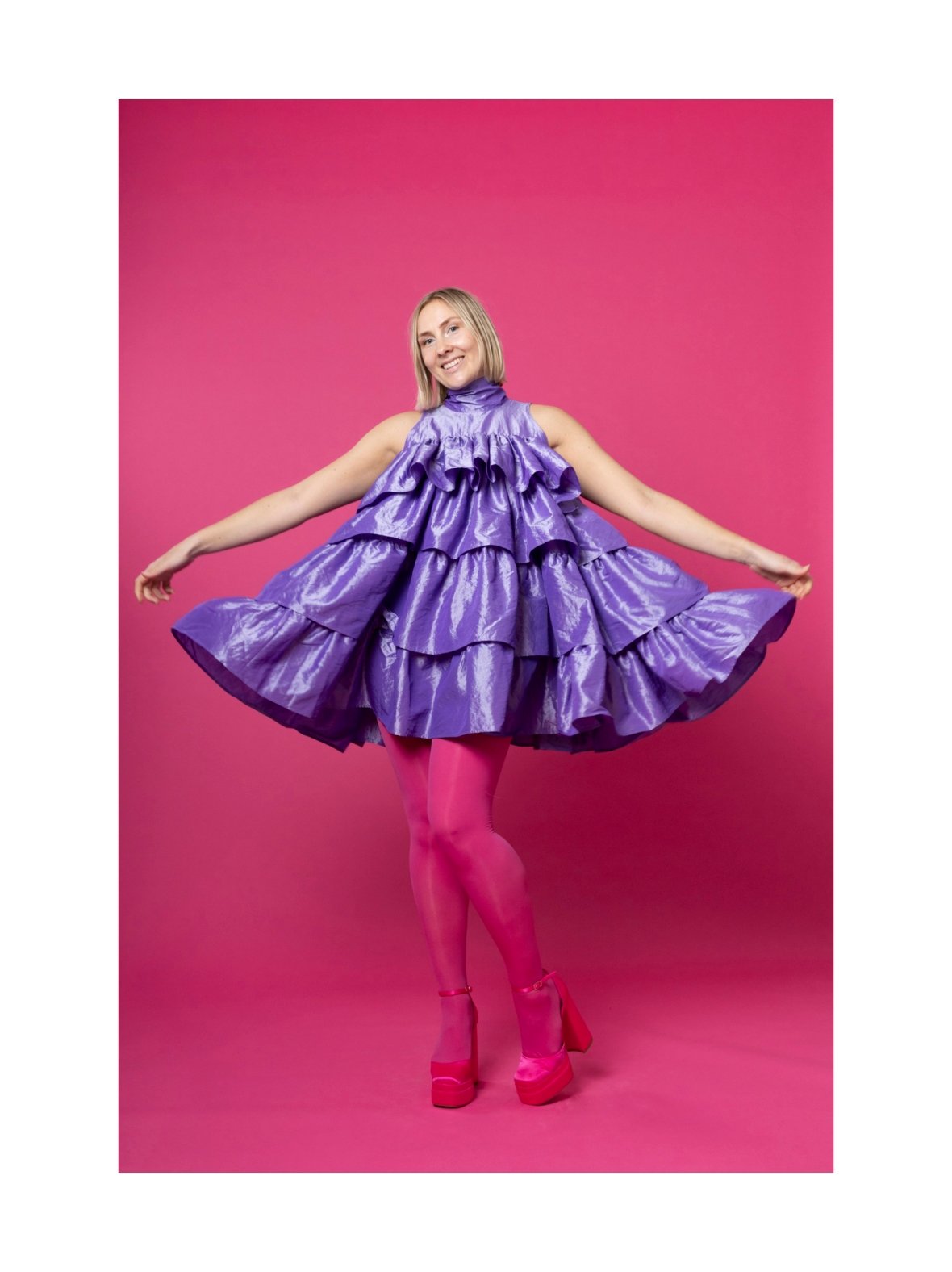 Flounce- frillamekko, laventeli