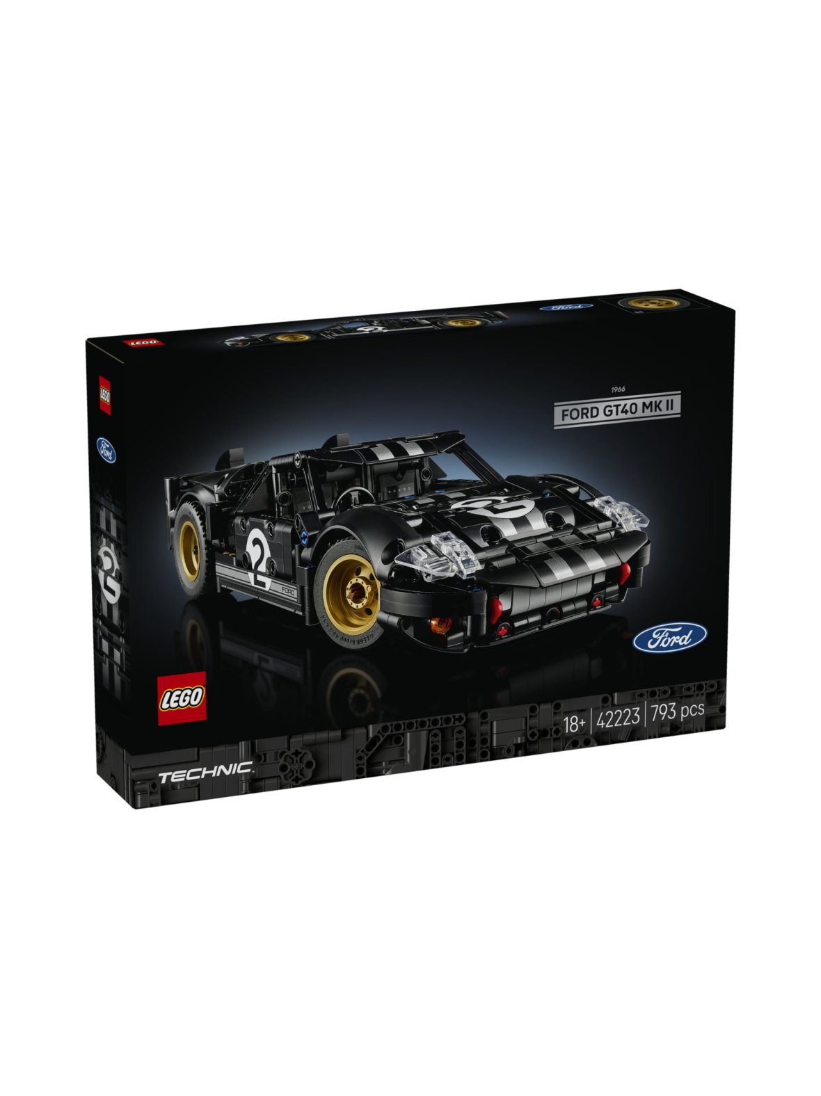 Lego technic 1966 ford gt40 mkii ‑kilpa-auto 42223
