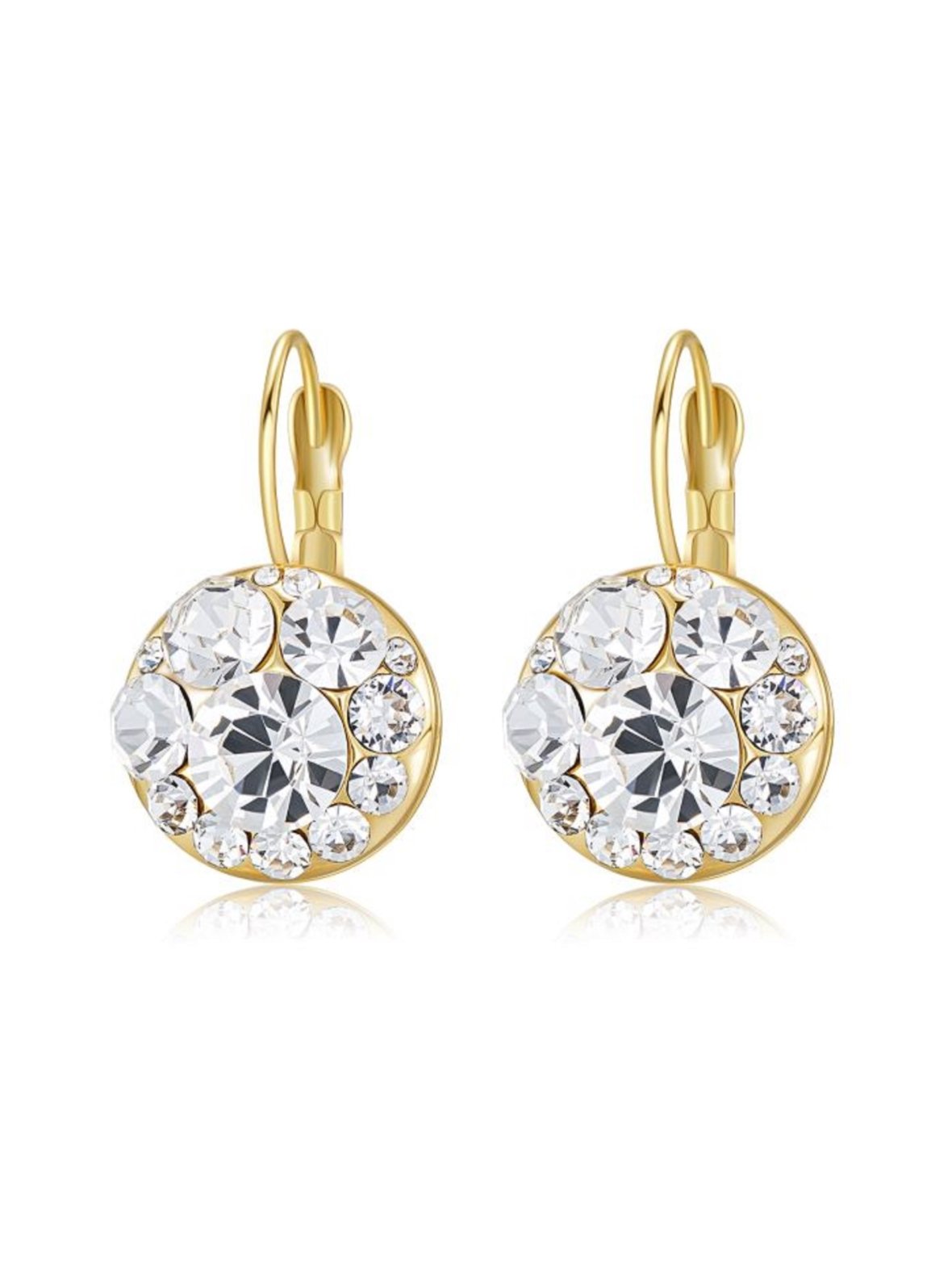 Keltakultaiset kristallikorvakorut golffarille