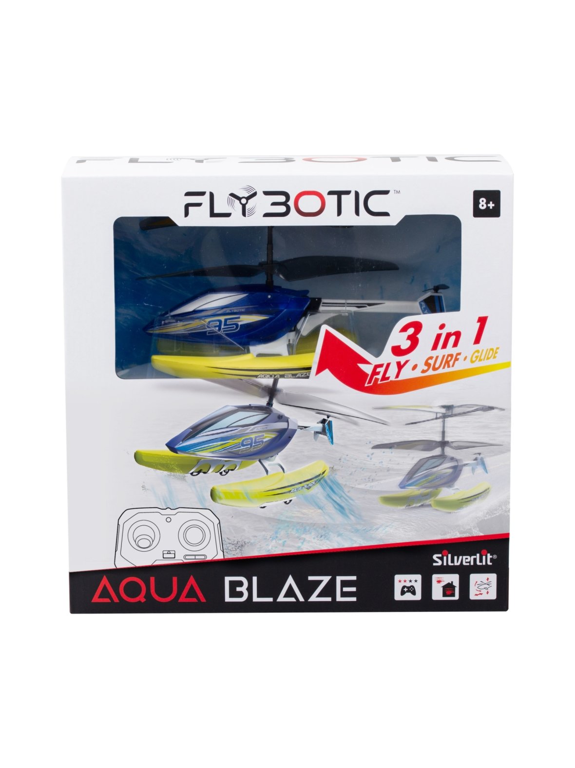 Flybotic kauko-ohjattava helikopteri aqua blaze, 22 cm