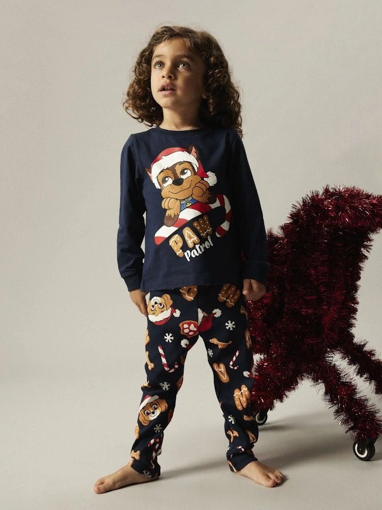 Name It lasten pyjama NMMSLAVA PAW LS NIGHTSET, tummansininen