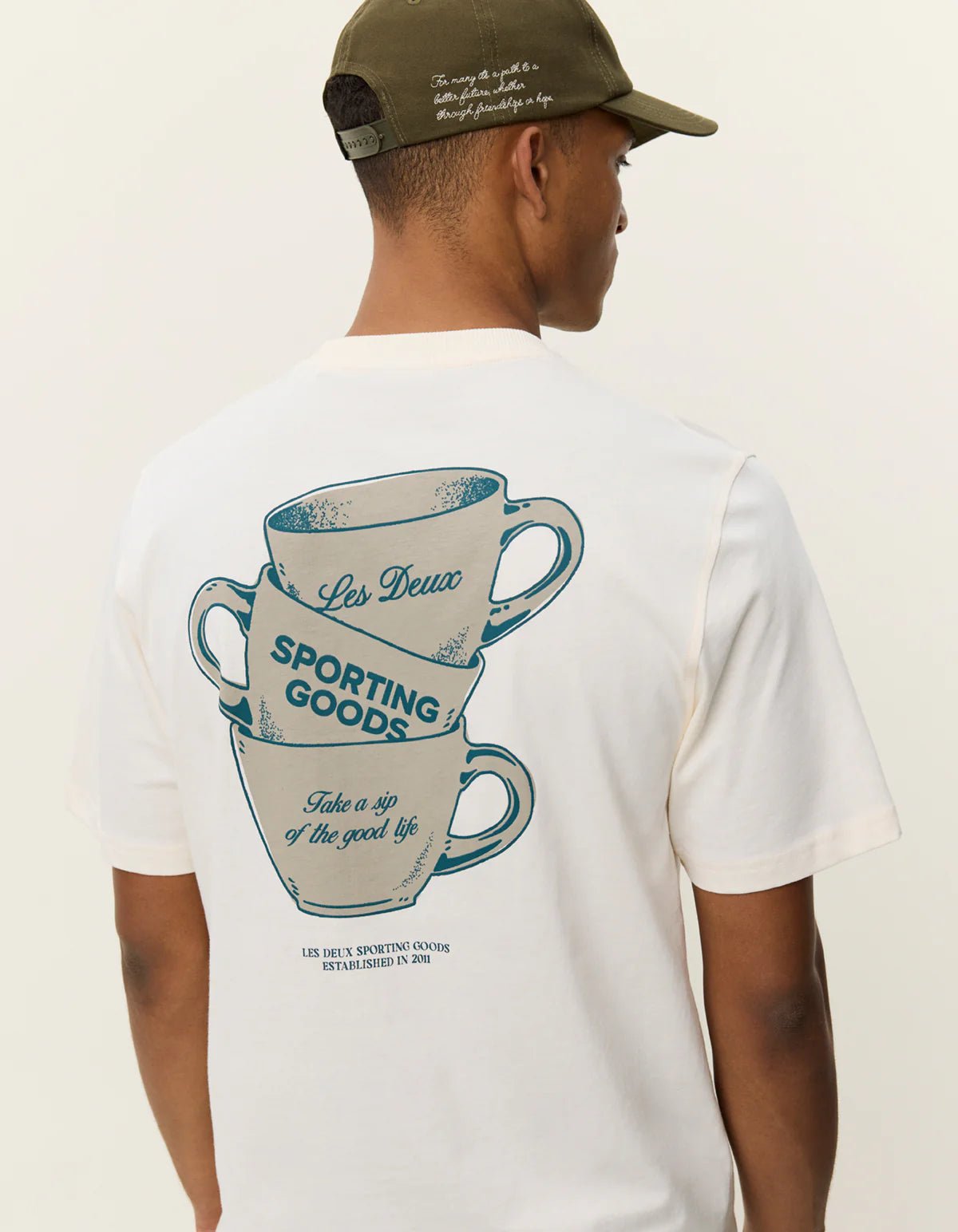 Les Deux miesten t-paita Ben Coffee Artist T-shirt, luonnonvalkoinen