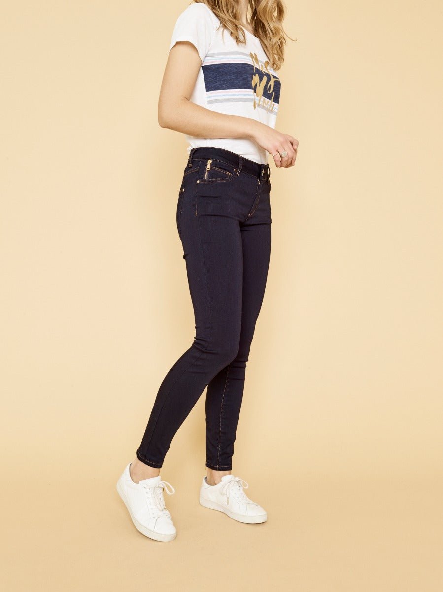 Mos Mosh Naisten Farkut, Victoria 7/8 Silk Tummansininen