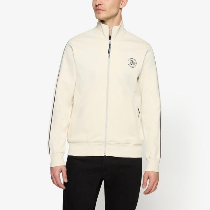 Signal miesten collegepaita Mattssi Zip Sweat Cardigan, luonnonvalkoinen