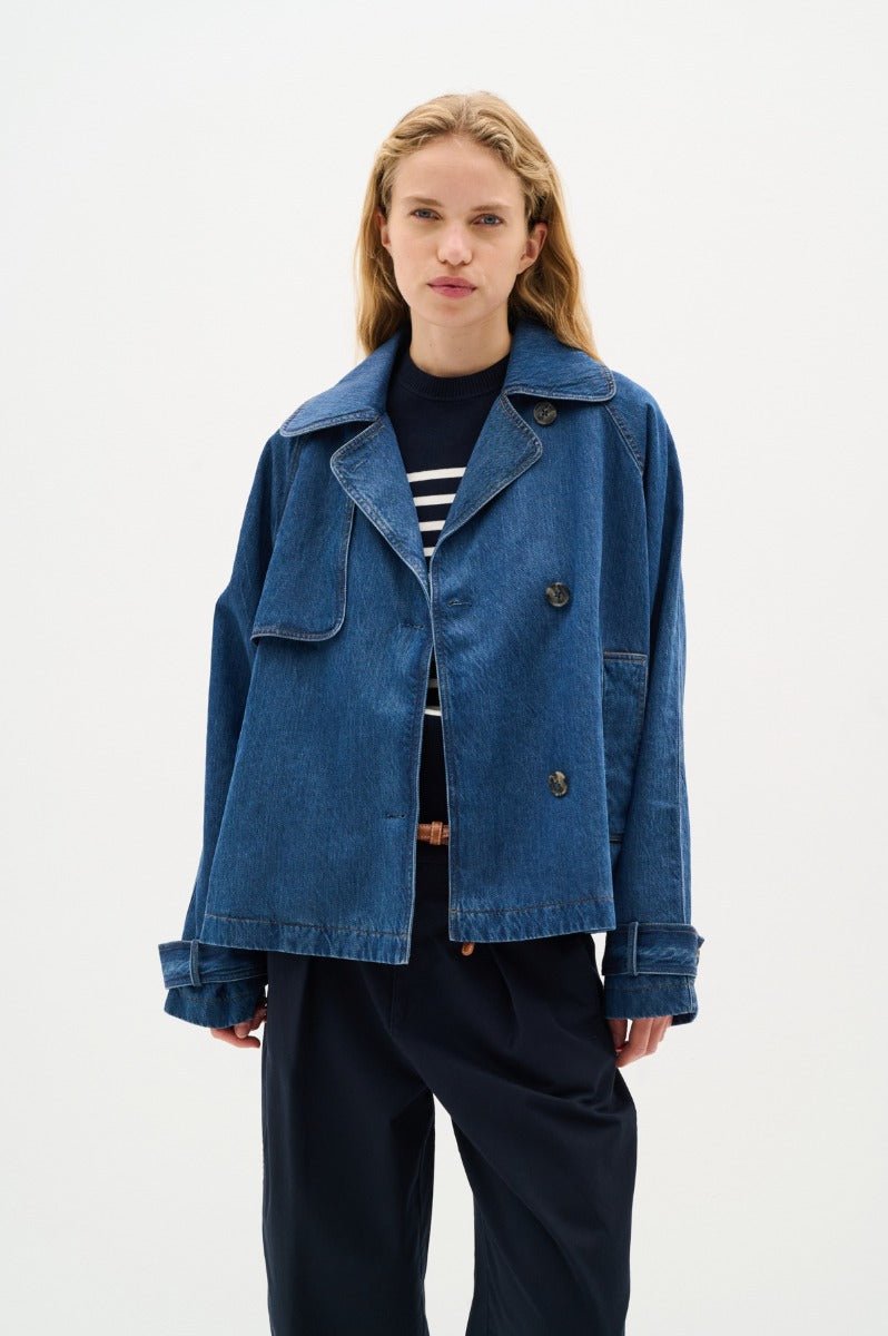 Inwear naisten takki, MABLEIW MINONA SHORT COAT Dark Blue Denim