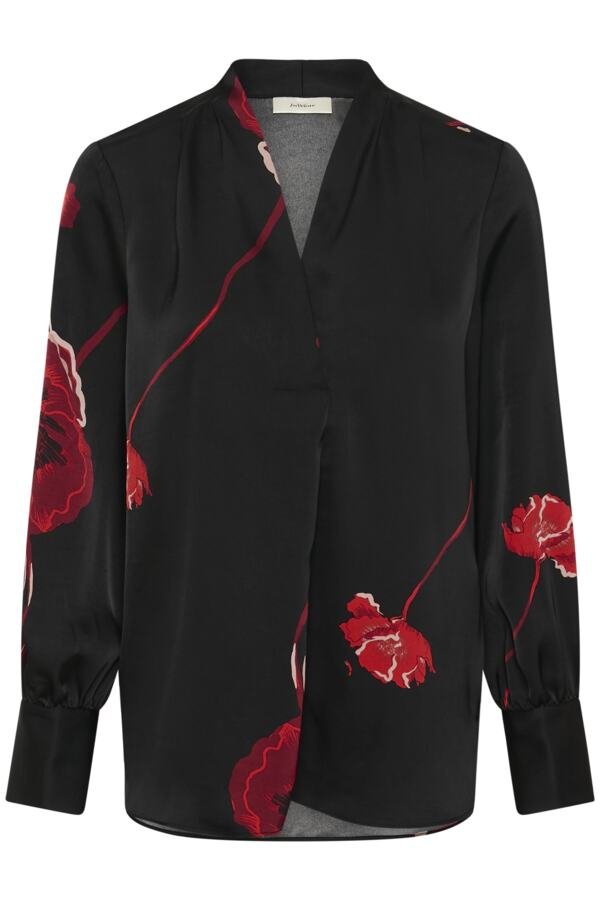 Inwear naisten paitapusero DAWNIW V-NECK Black, Poppy Rose