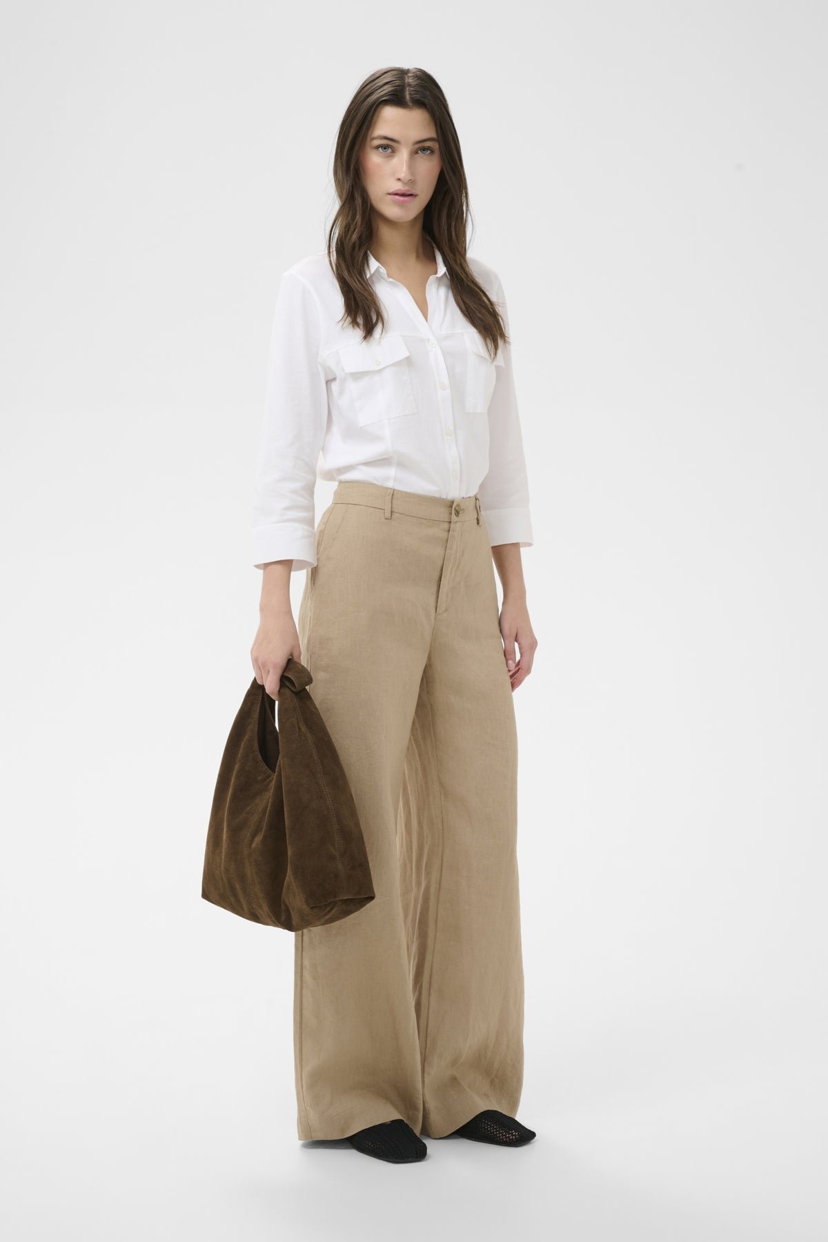 Part Two naisten housut NinnesPW PA, Silver Mink